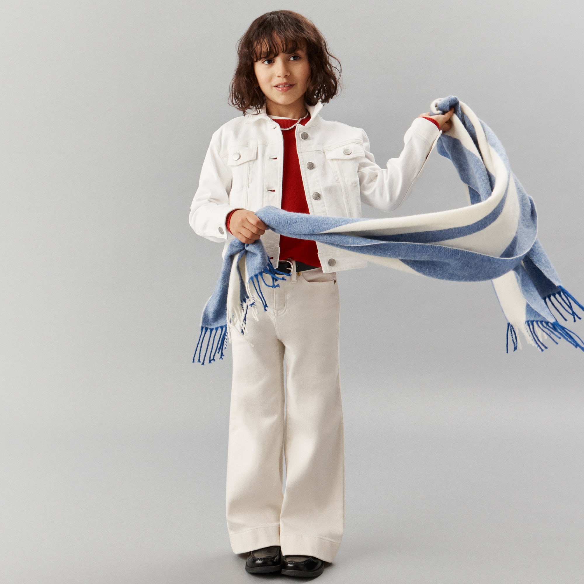 girls Girls' sailor garment-dyed stretch denim trouser
