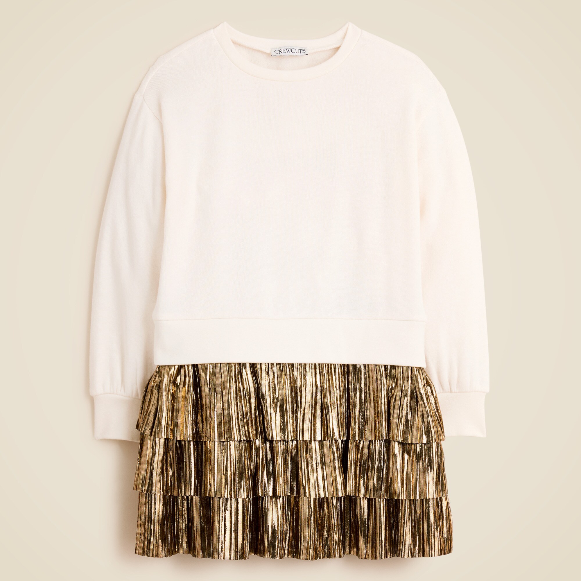 Girls' sweatshirt tiered mixy dress