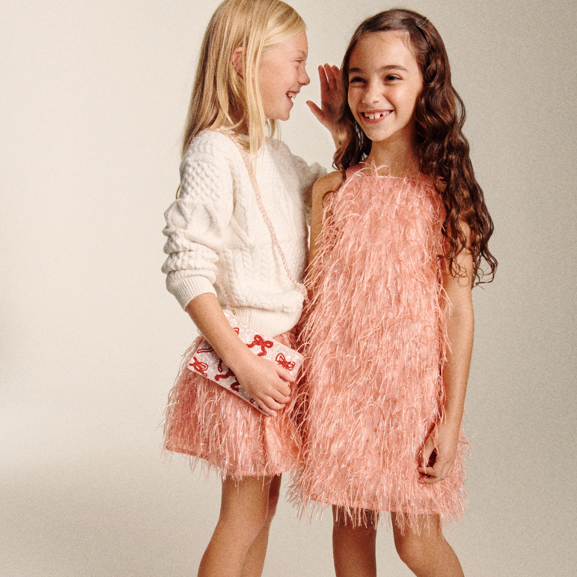 girls Crewcuts Collection tinsel dress with Lurex&reg; metallic threads