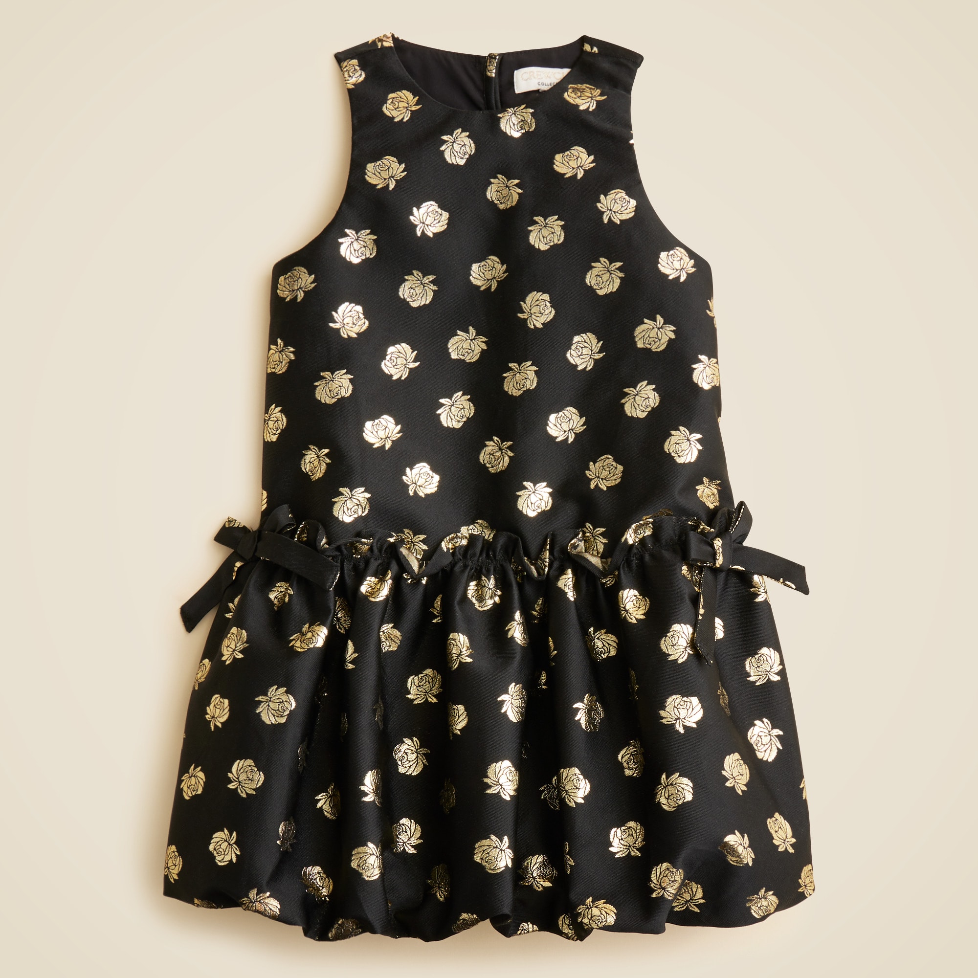 girls Girls' bubble-skirt dress in metallic rosette jacquard