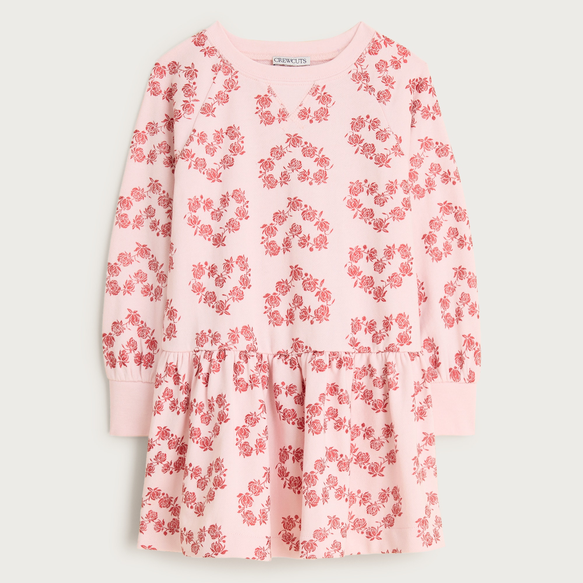  Girls' drop-waist sweatshirt-dress in terry