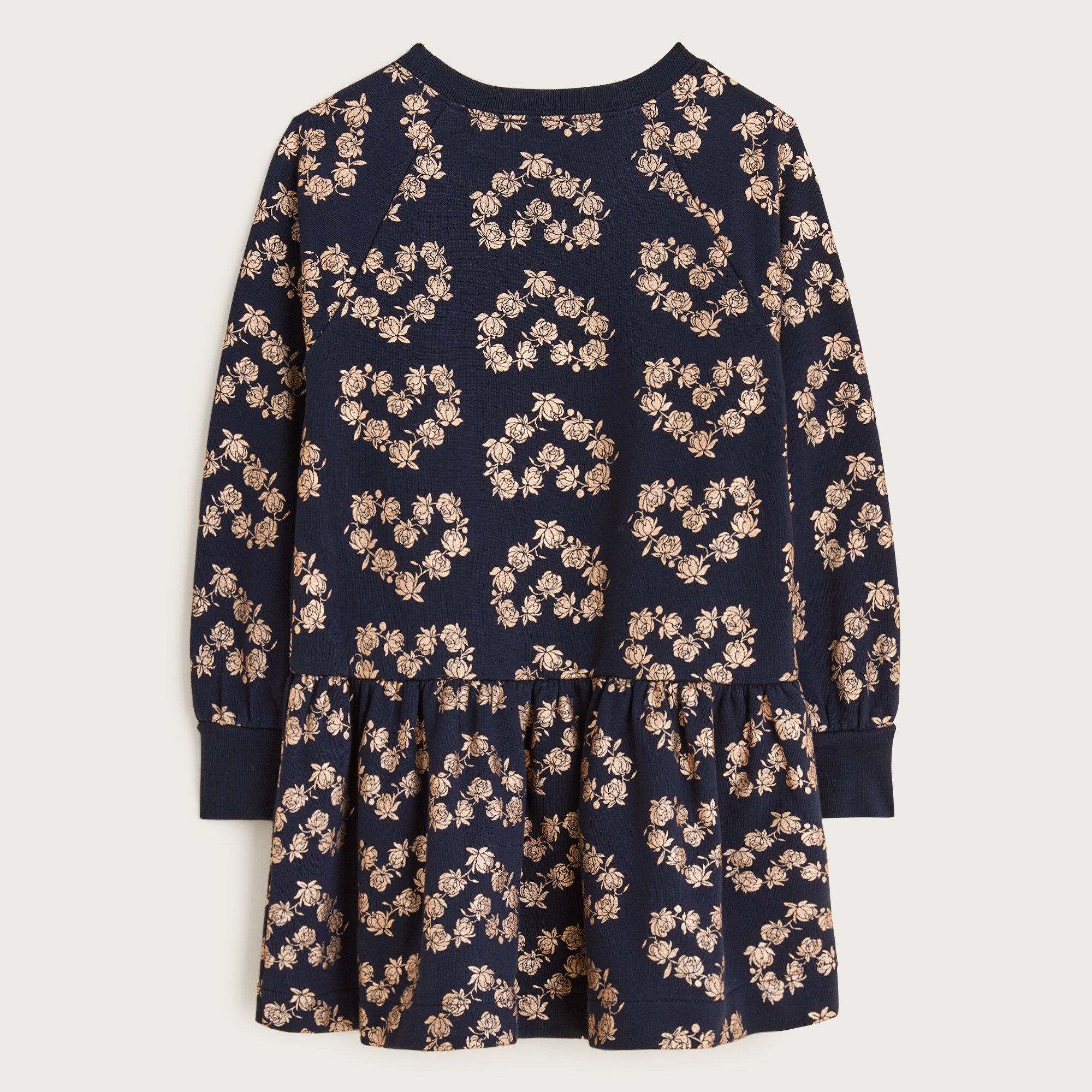 Girls' drop-waist sweatshirt-dress in terry