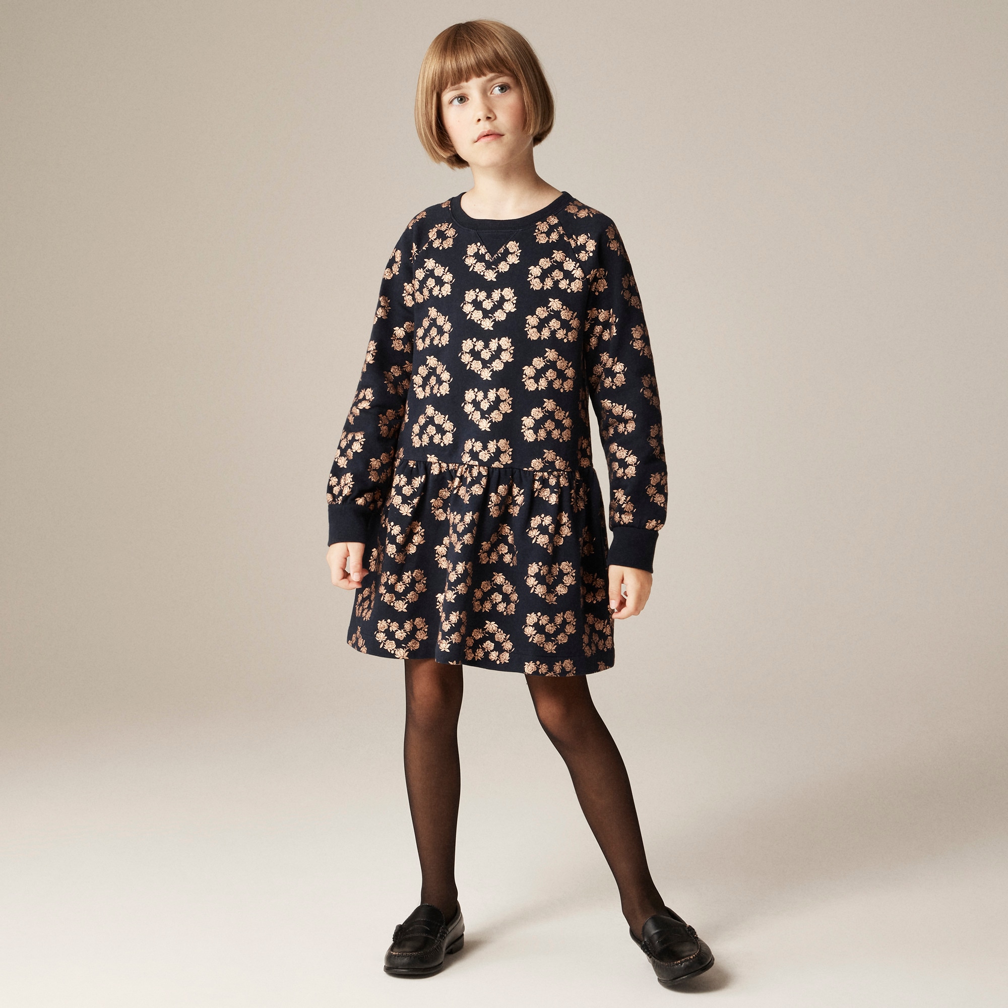 girls Girls' drop-waist sweatshirt-dress in terry
