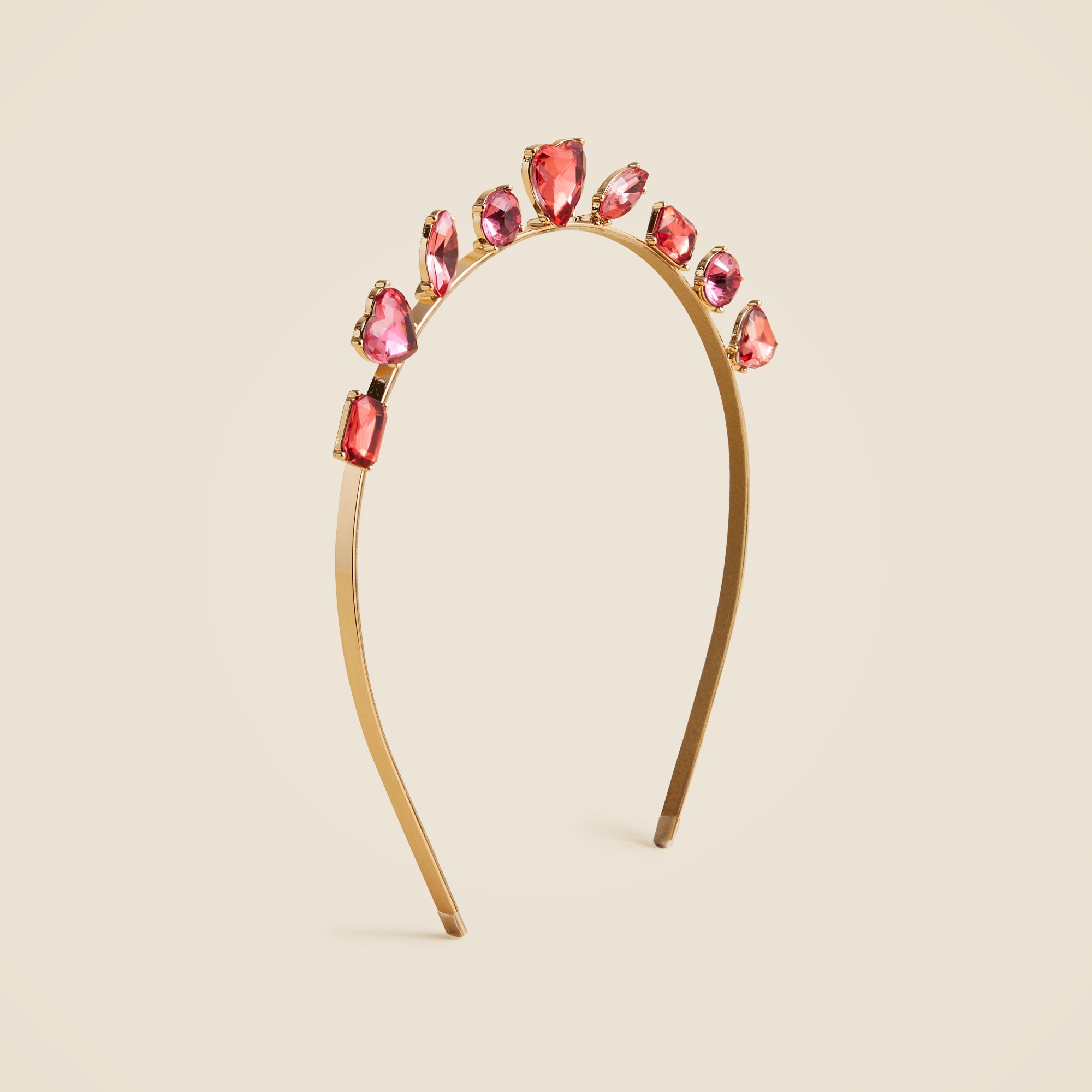 Girls' heart gem headband