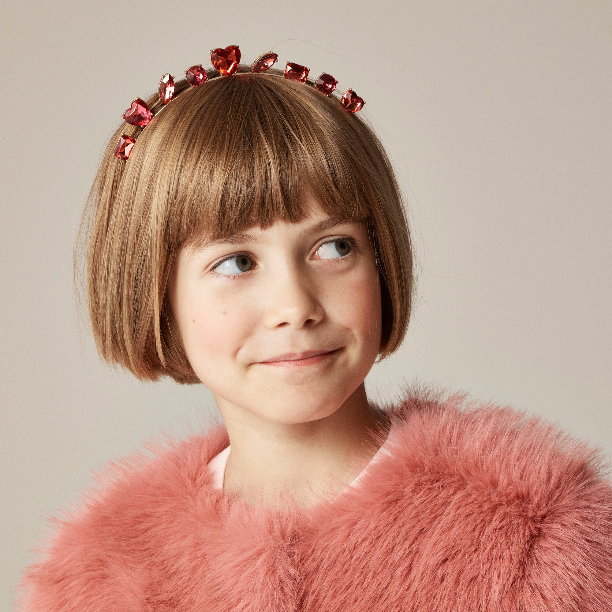 Girls' heart gem headband