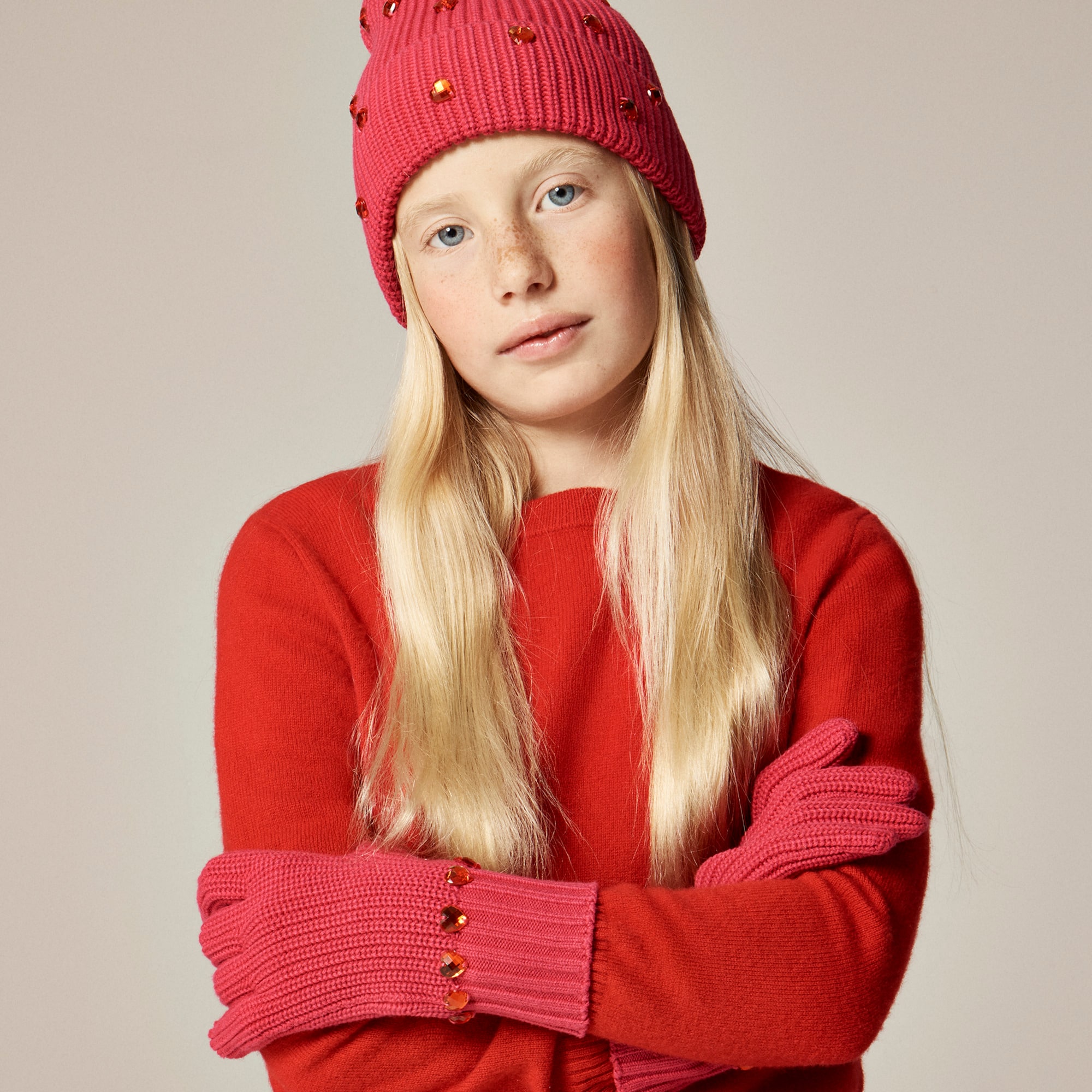 girls Girls' jewel-embellished gloves