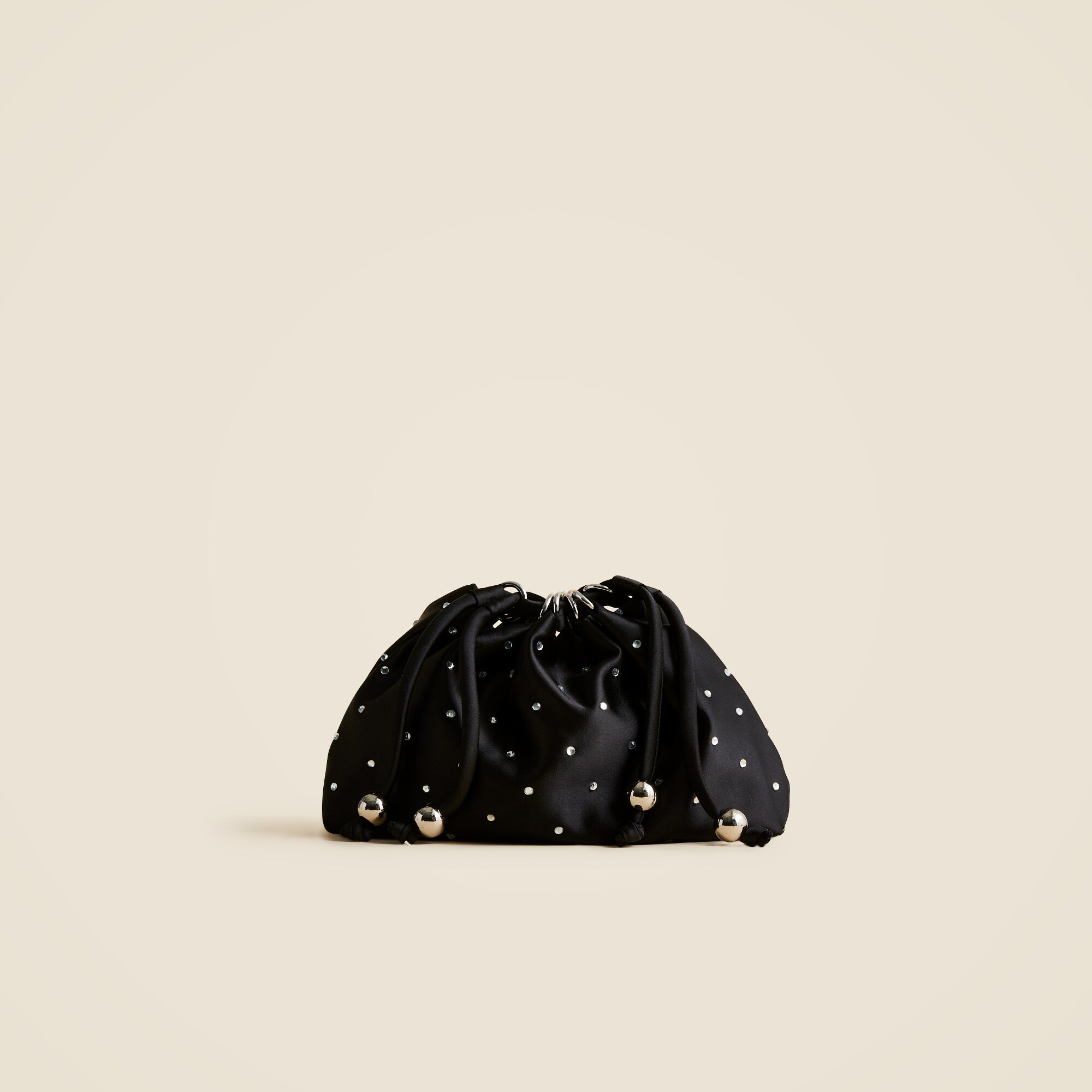 Drawstring Pouch Bag In Crystal-embellished Satin For Women | J.Crew