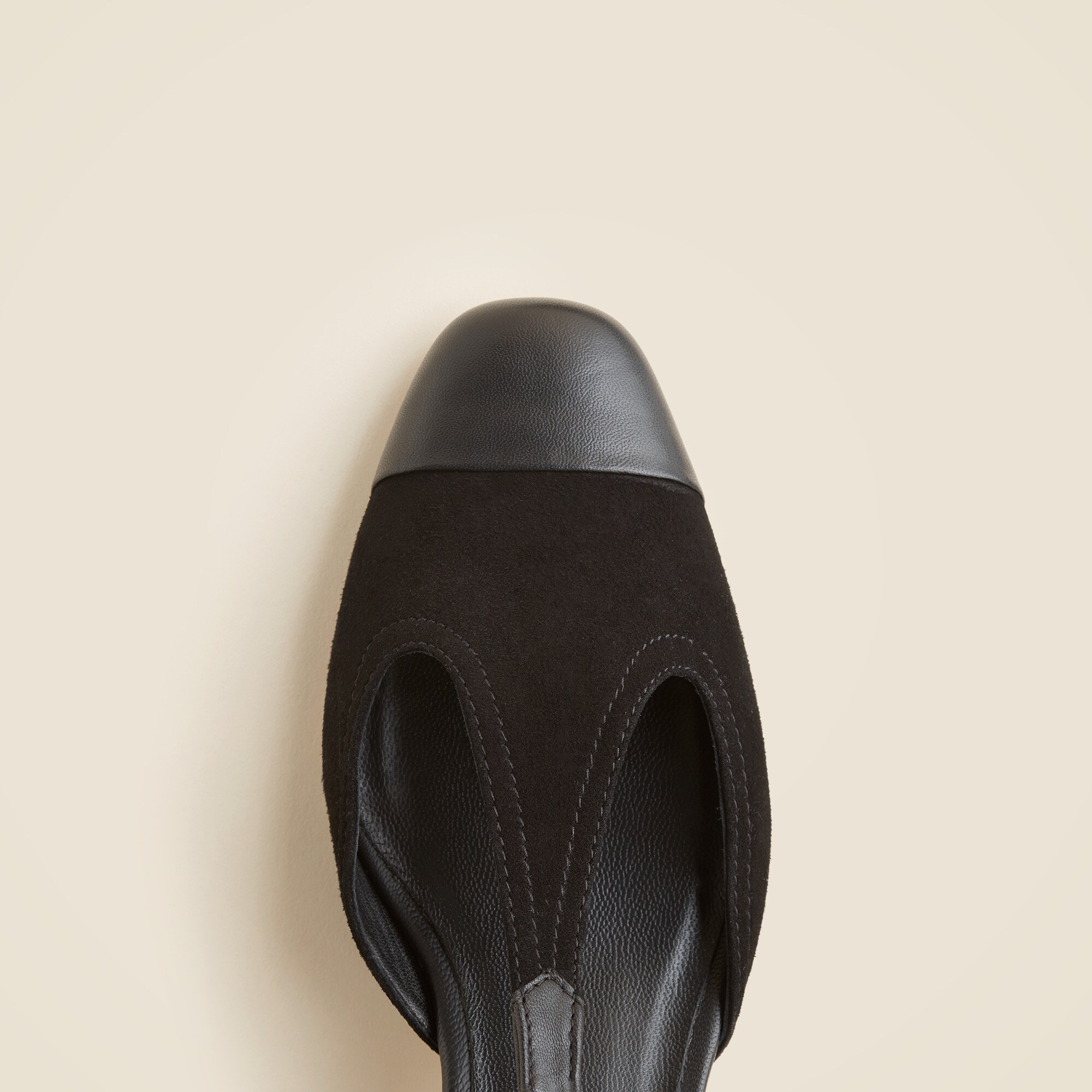 Mollie T-strap cutout heels in suede