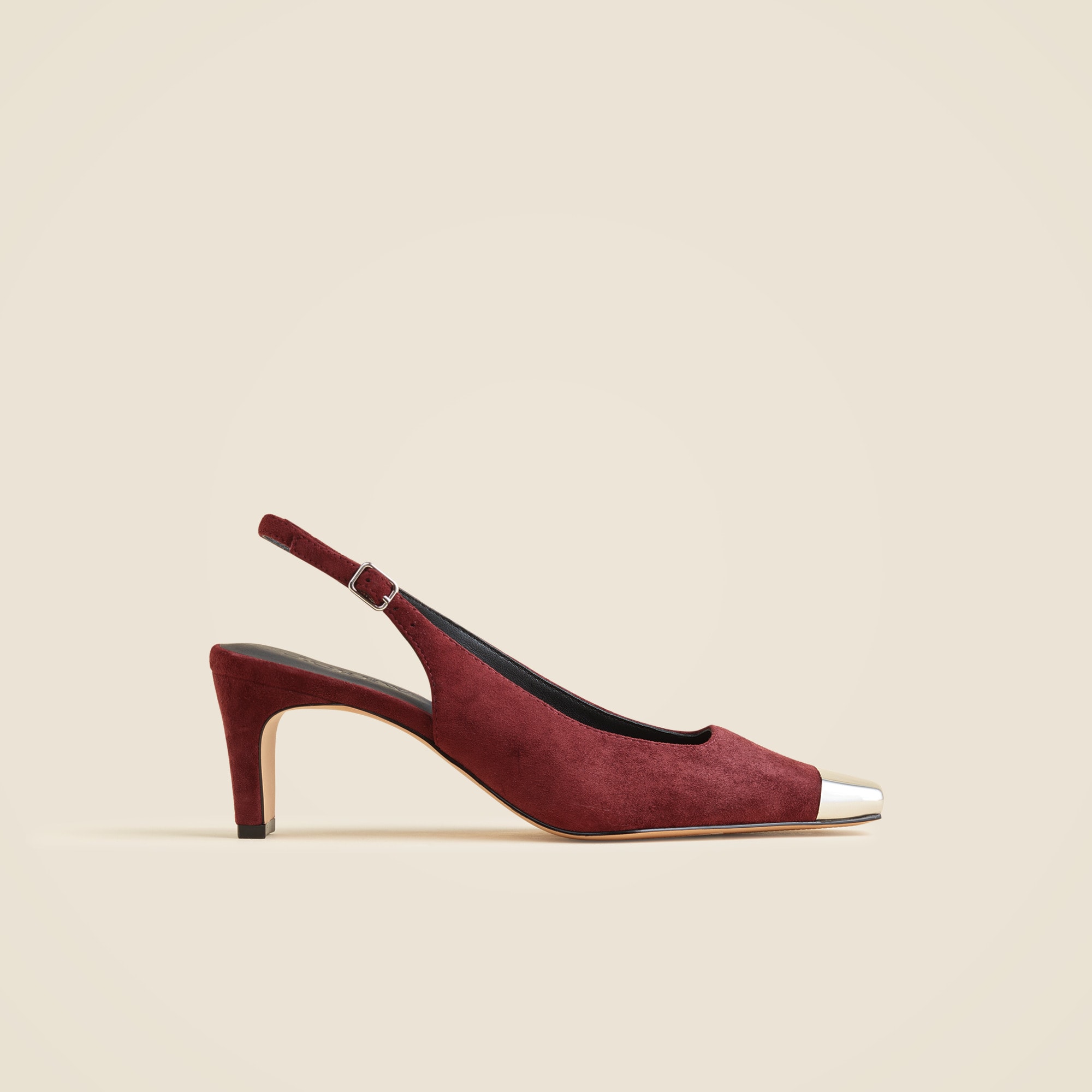 Cap toe slingback pumps in suede - image 3