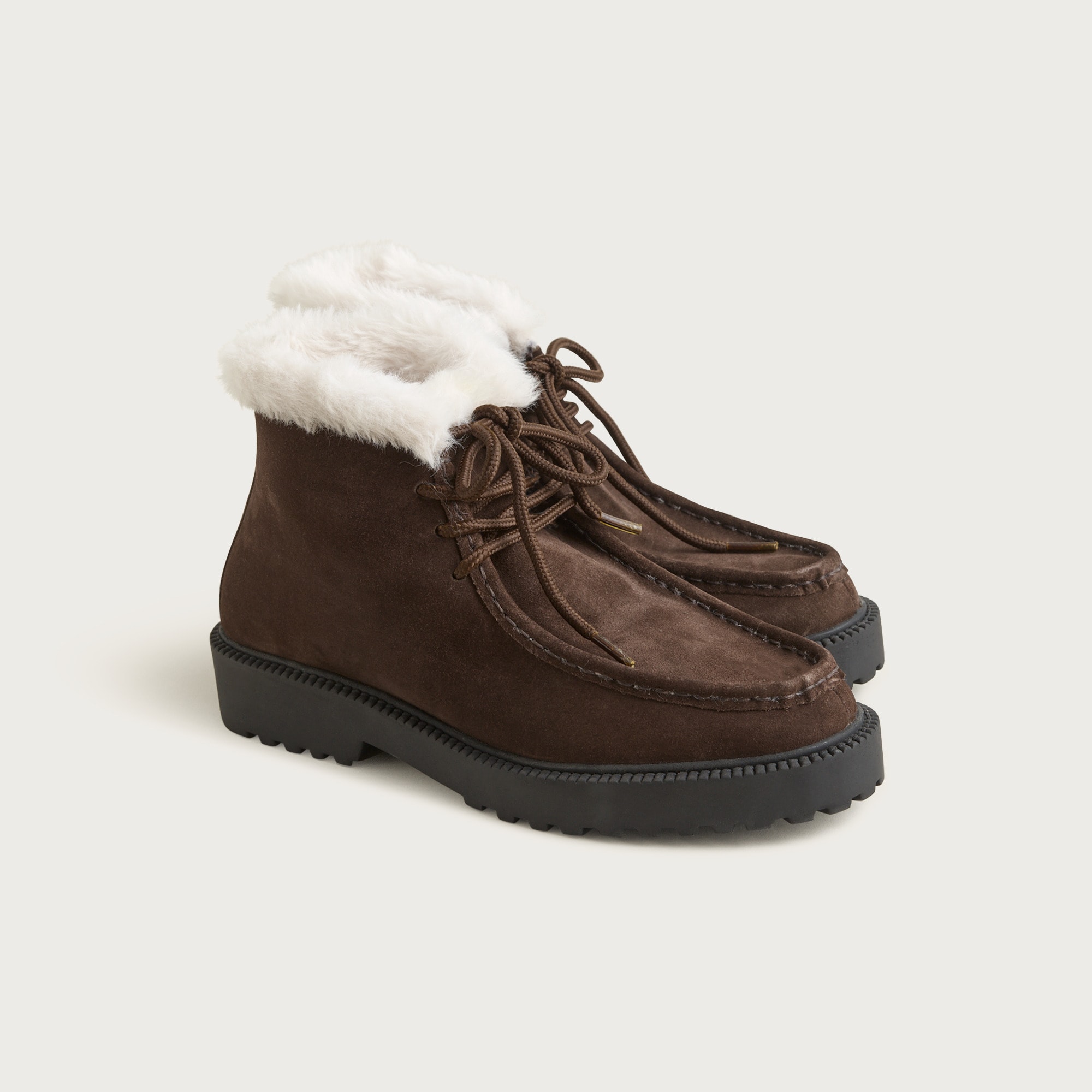 Lug-sole boots in suede