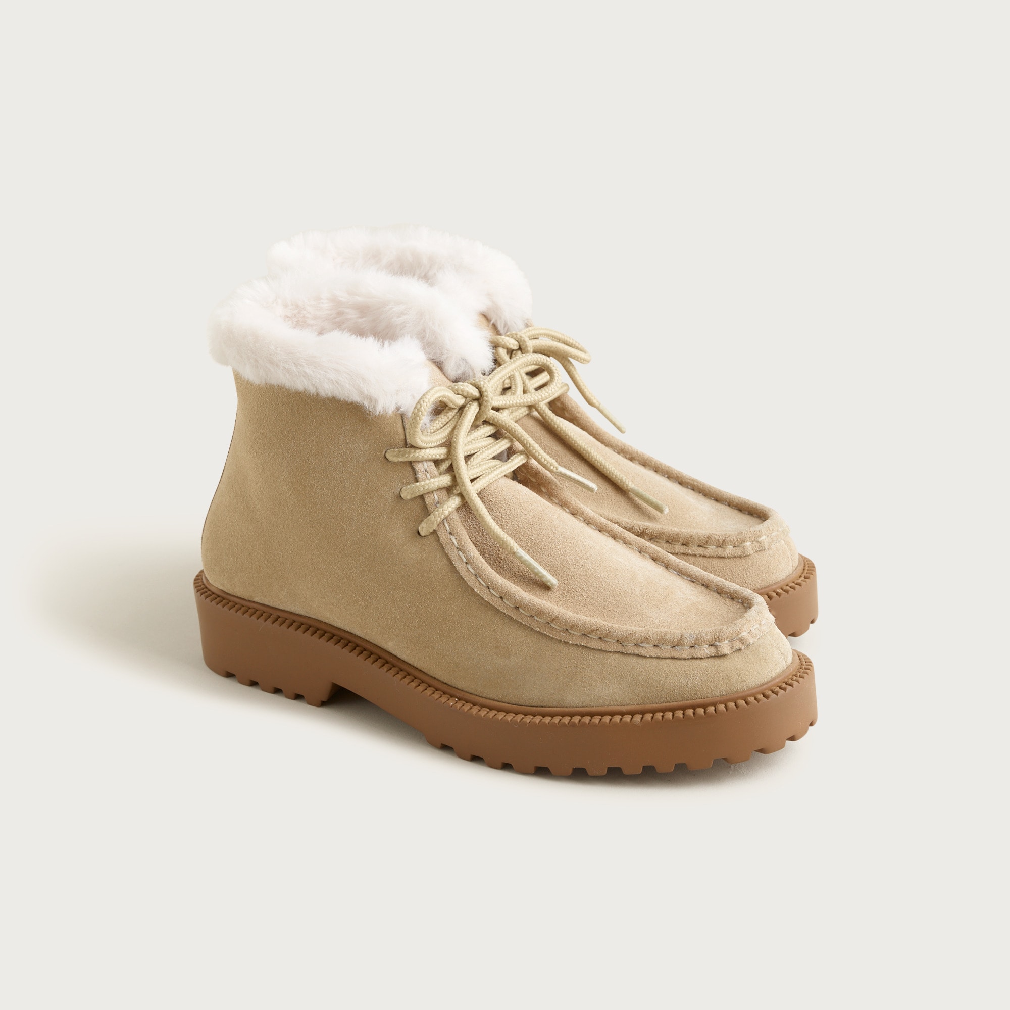 Lug-sole boots in suede