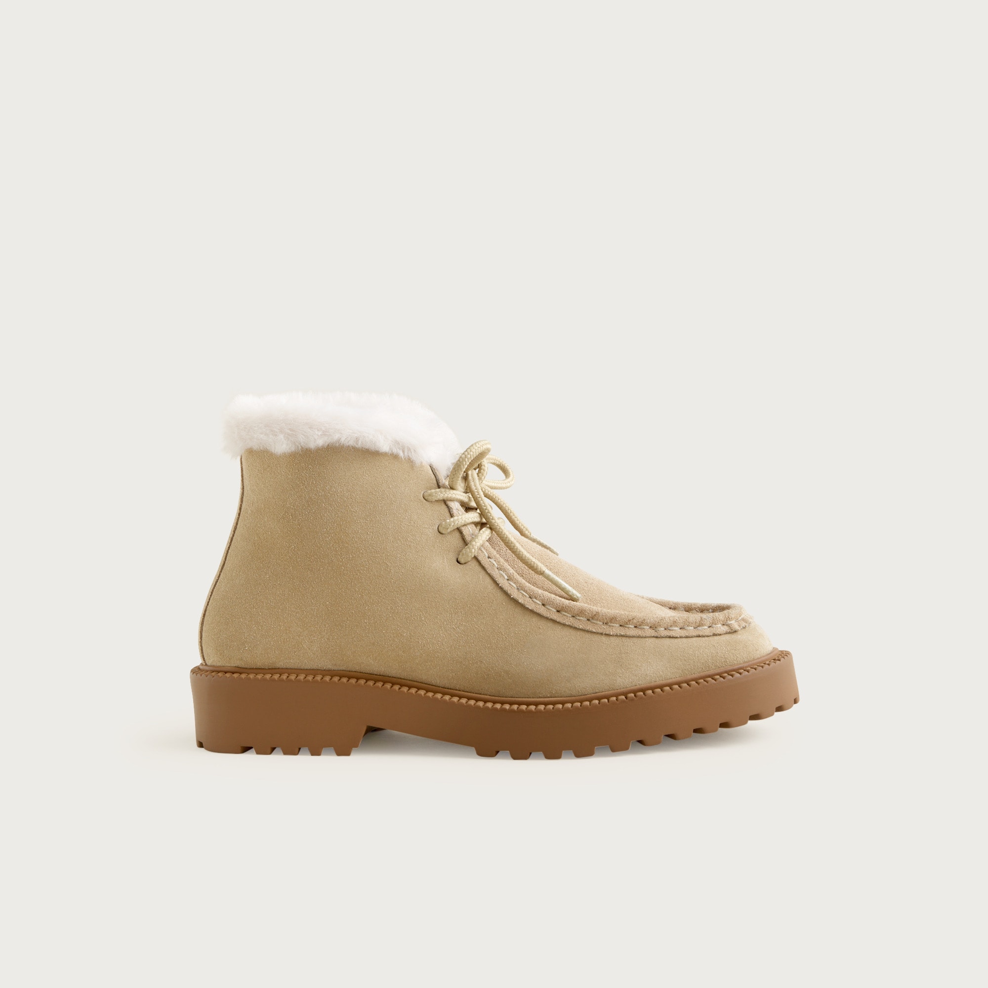 Lug-sole boots in suede