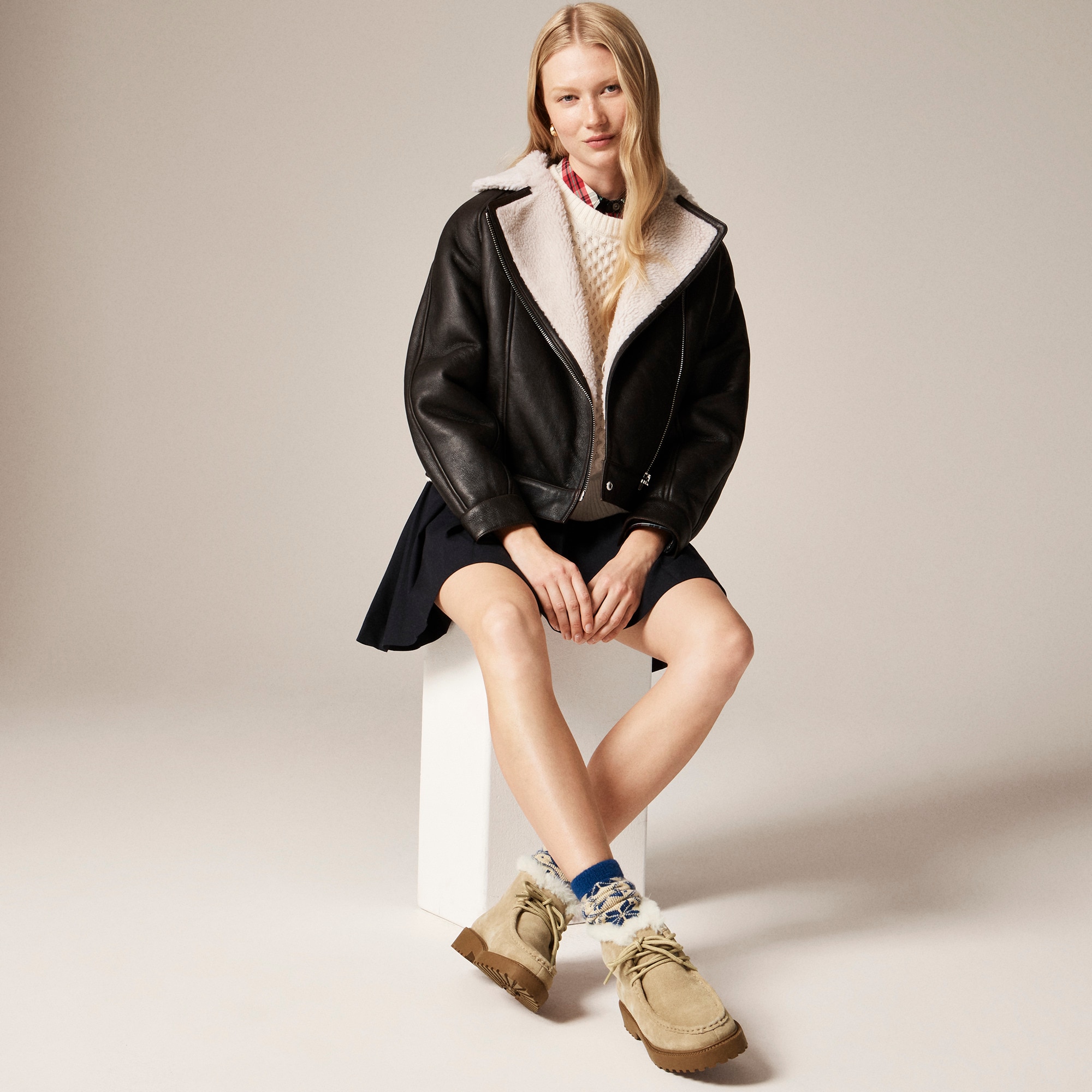 Lug-sole boots in suede