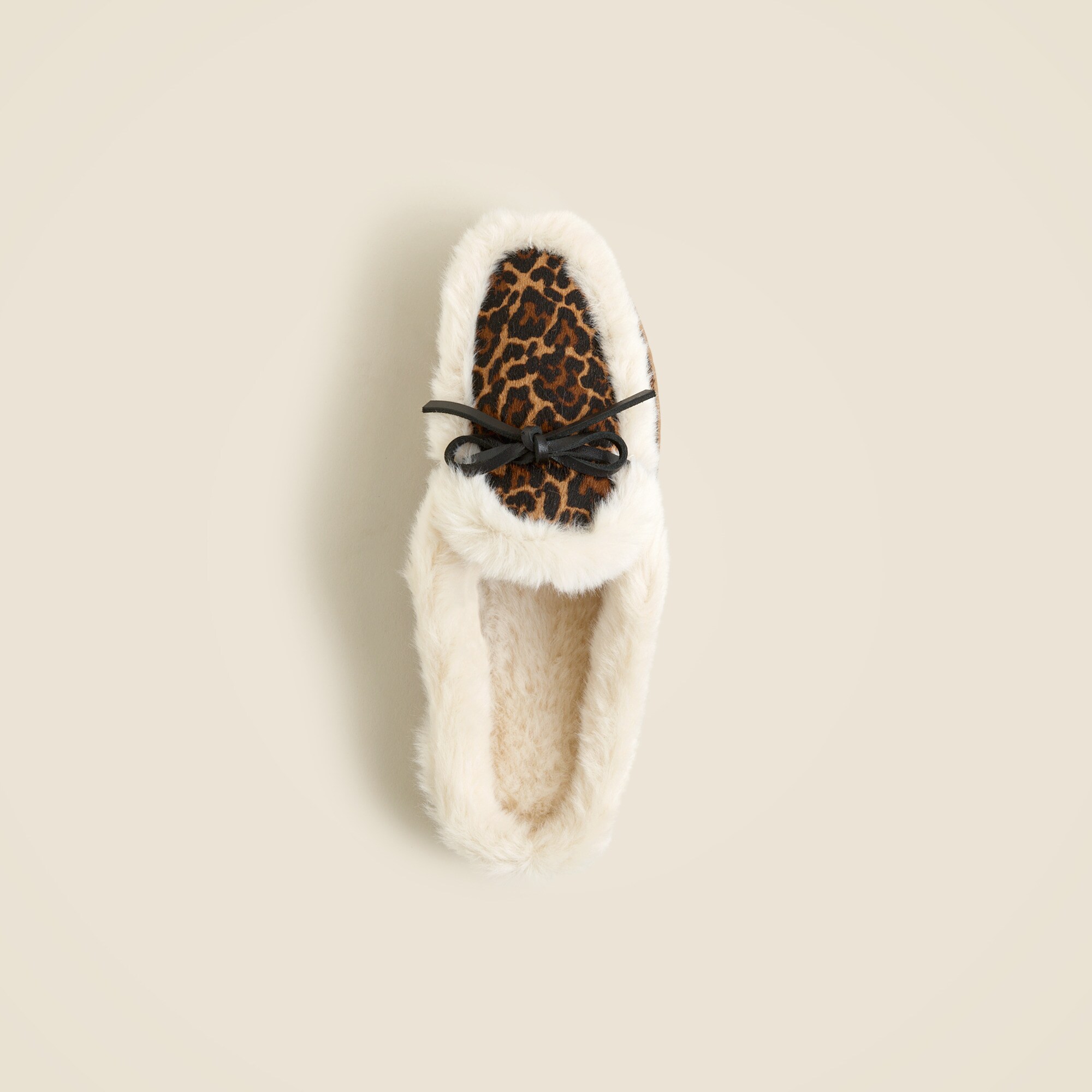 Lodge mules in leopard-print calf hair