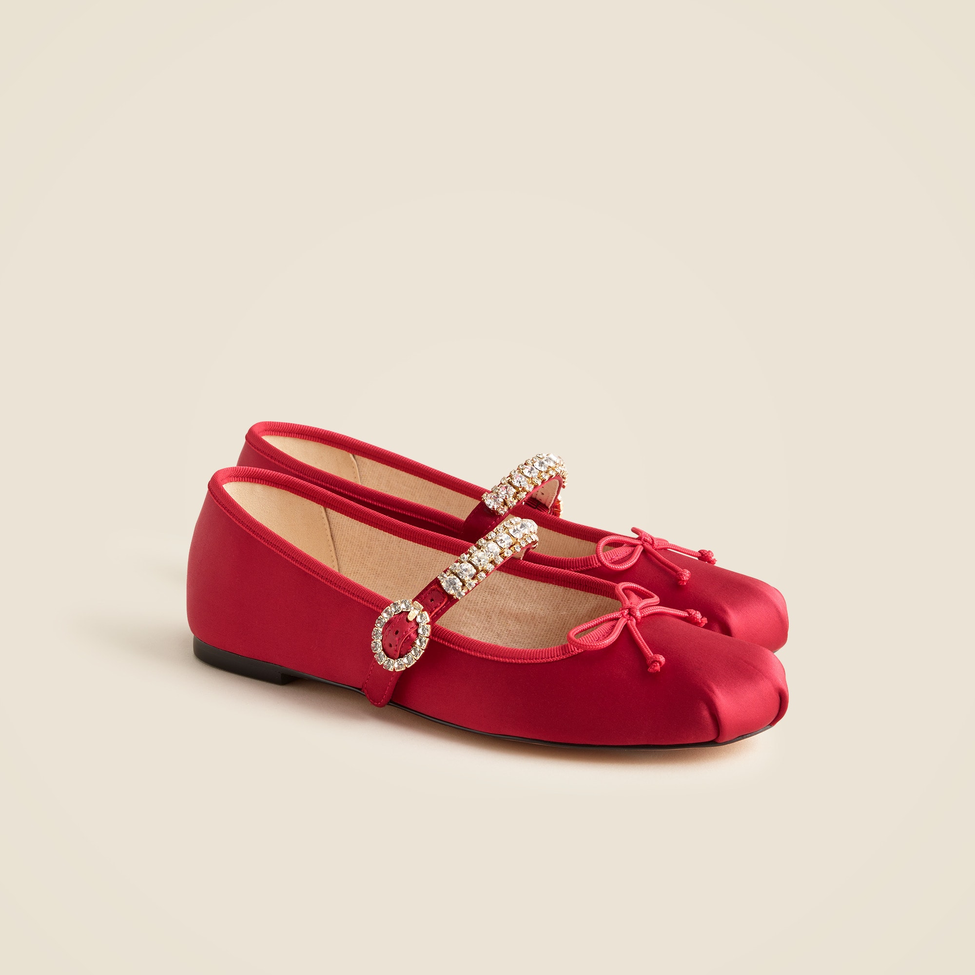 Logan embellished Mary Jane ballet flats in satin