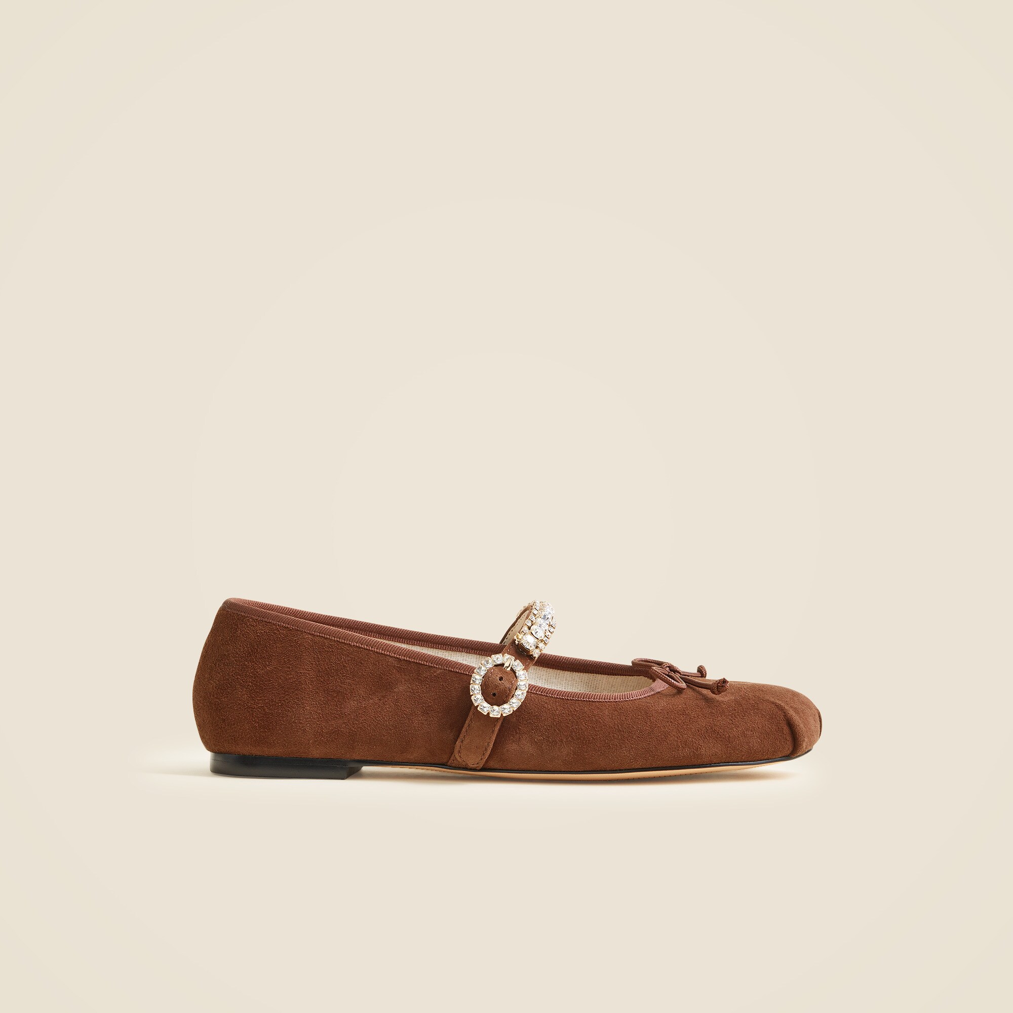 Logan embellished Mary Jane ballet flats in suede — Image 4