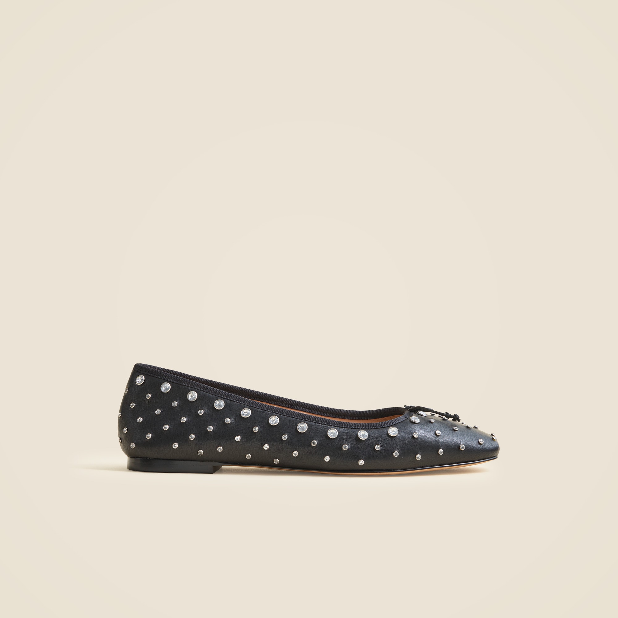Quinn square-toe ballet flats in studded leather