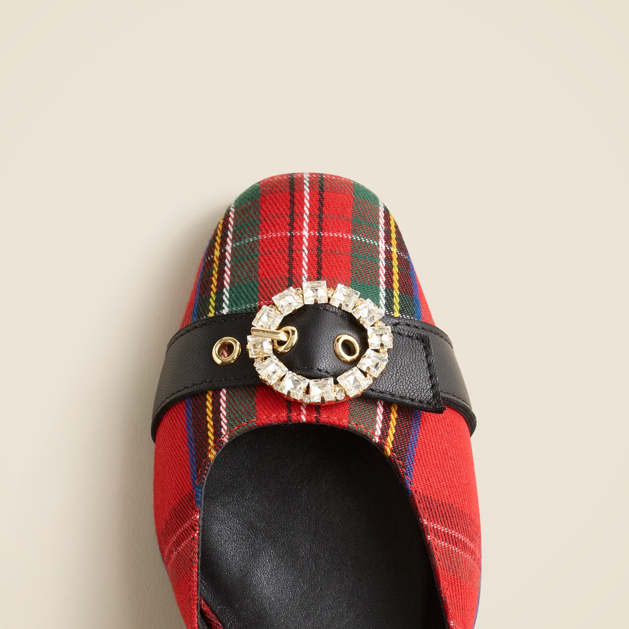 Mollie buckle-strap heels in Good Tidings plaid