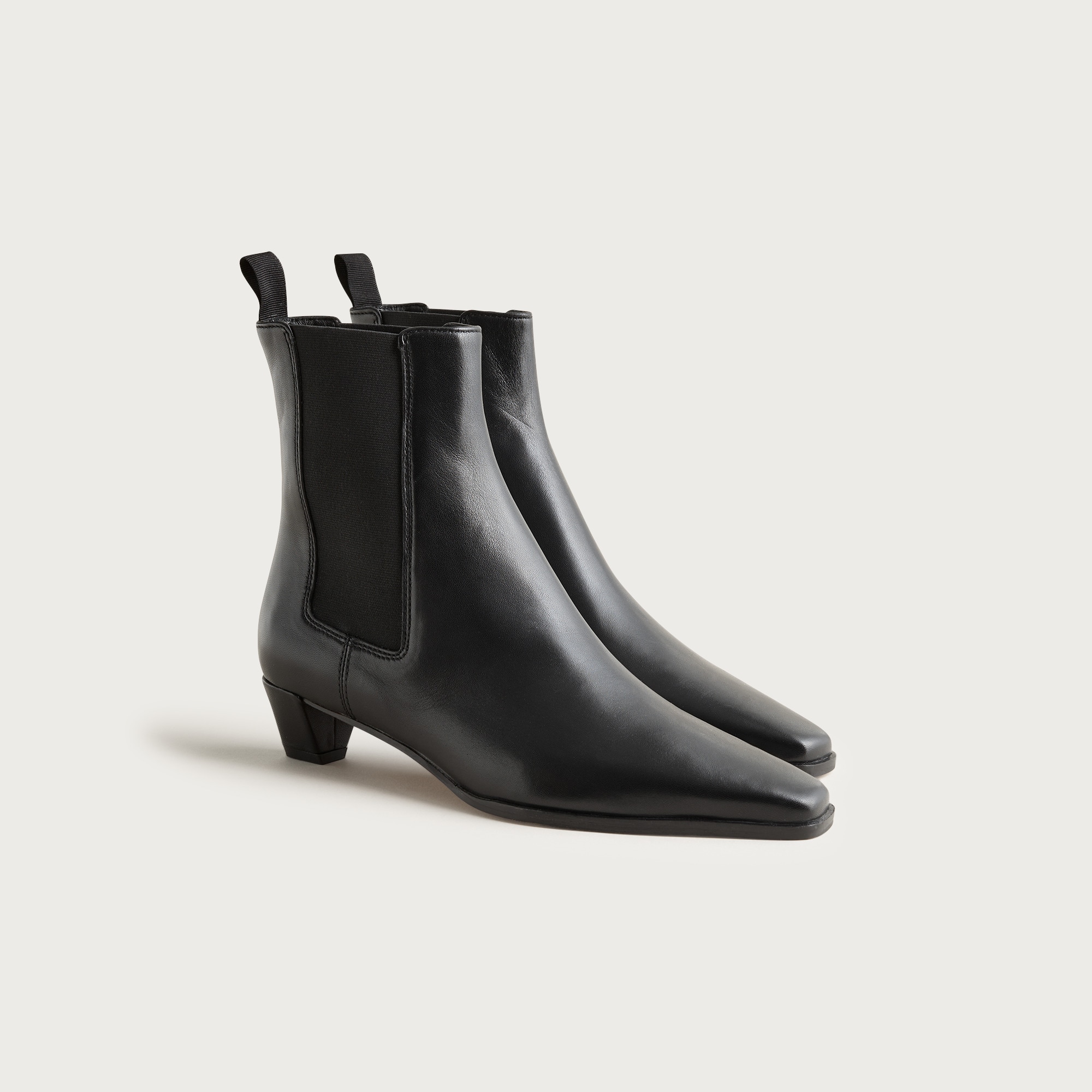 remi square-toe ankle boots in leather for women