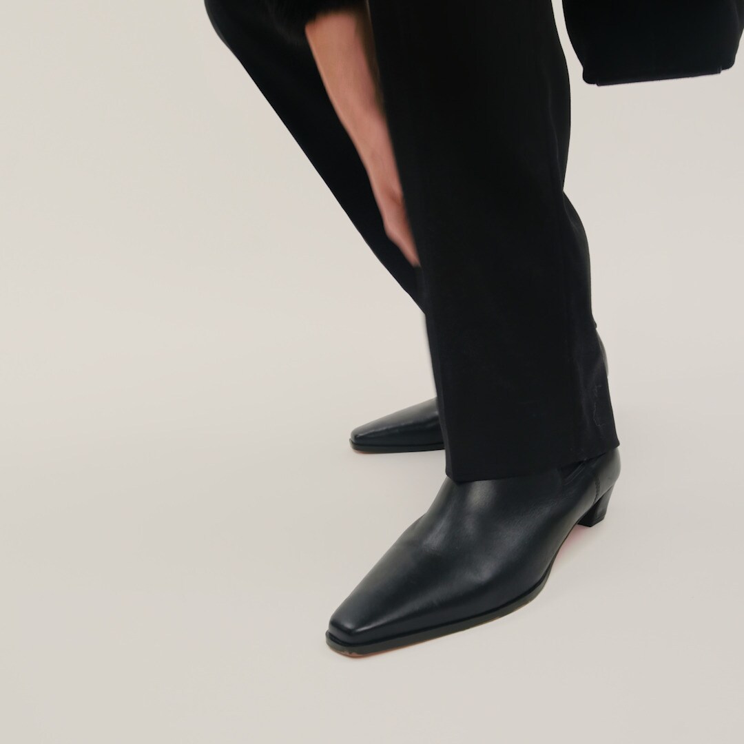 Remi square-toe ankle boots in leather