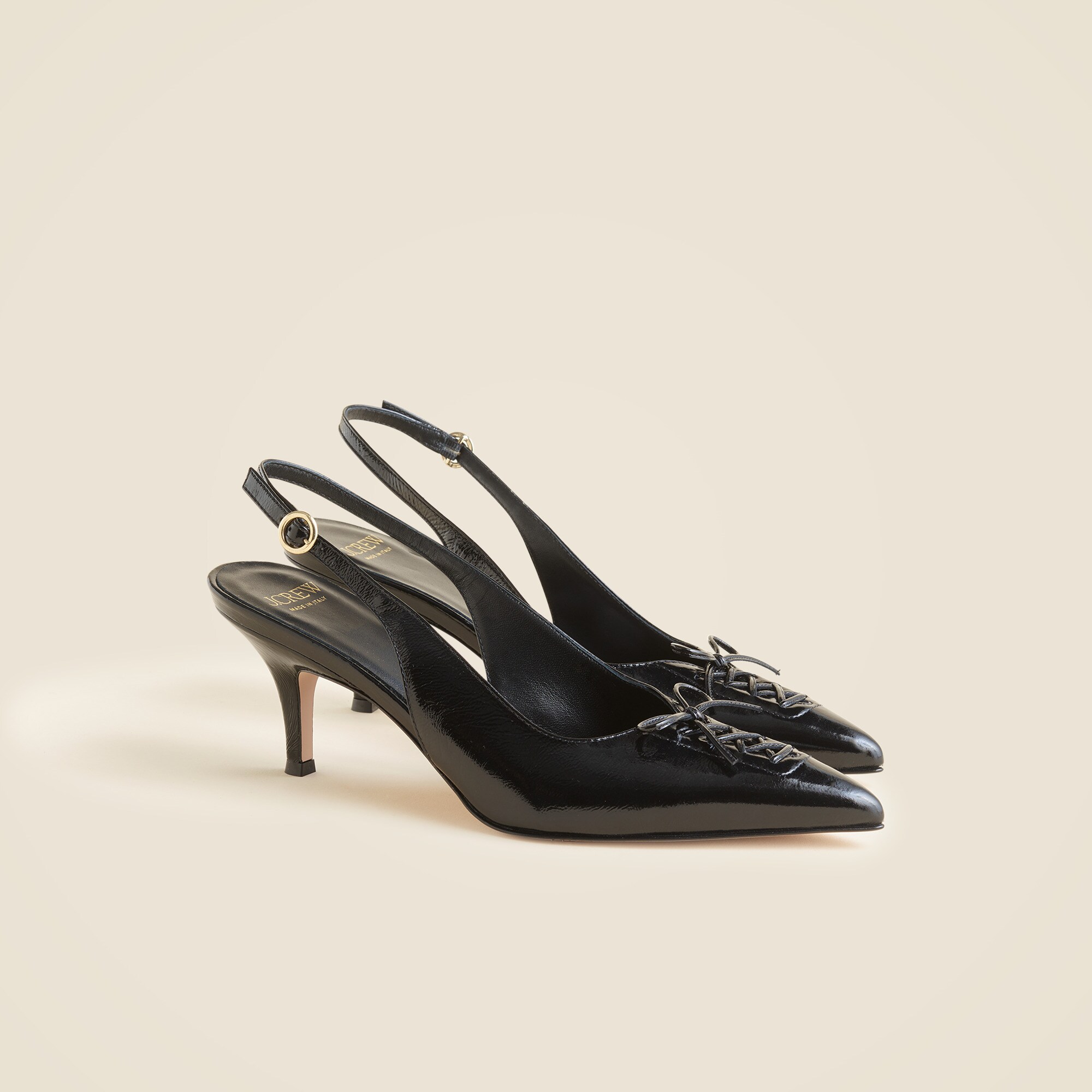 Made-in-Italy Colette lace-up slingback pumps in leather