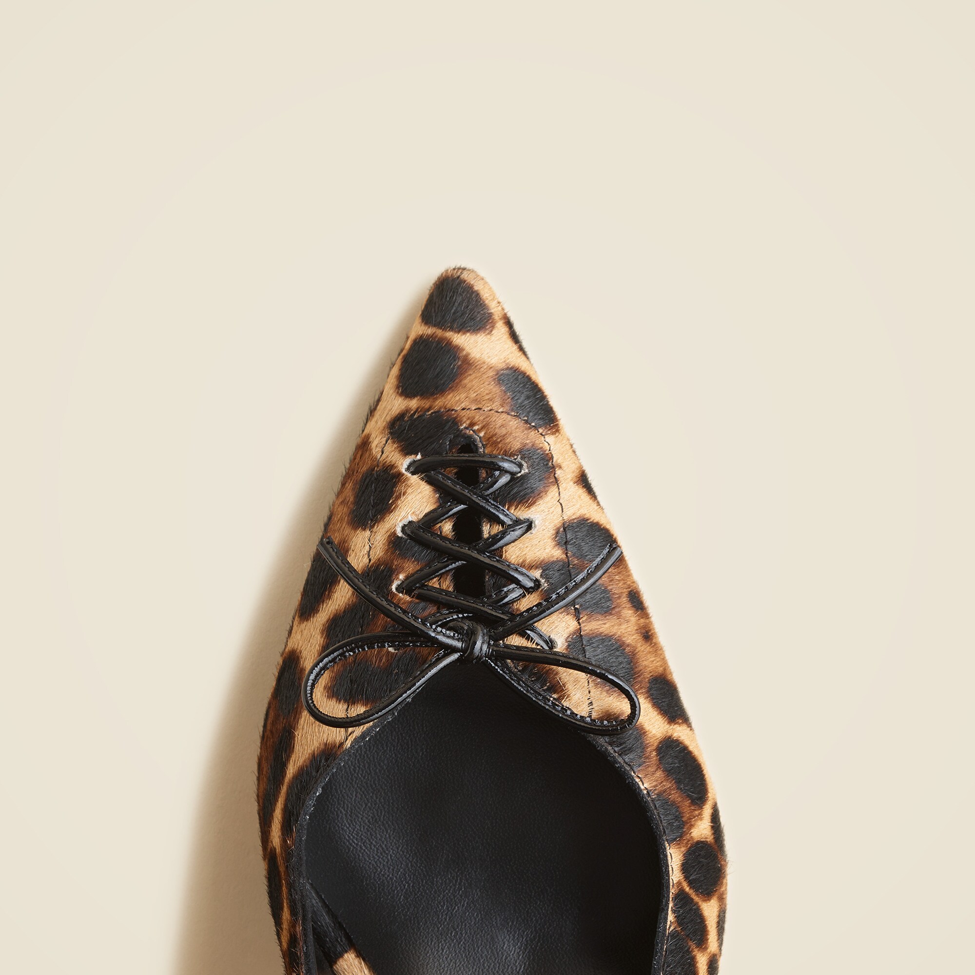 Made-in-Italy Colette lace-up slingback pumps in calf hair - thumbnail 2