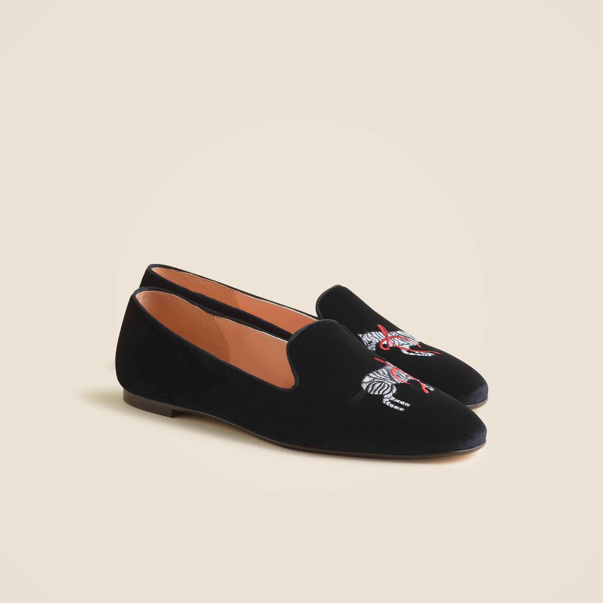 cigarette slippers Made-in-Italy Smoking Slippers In Embroidered Velvet For Women