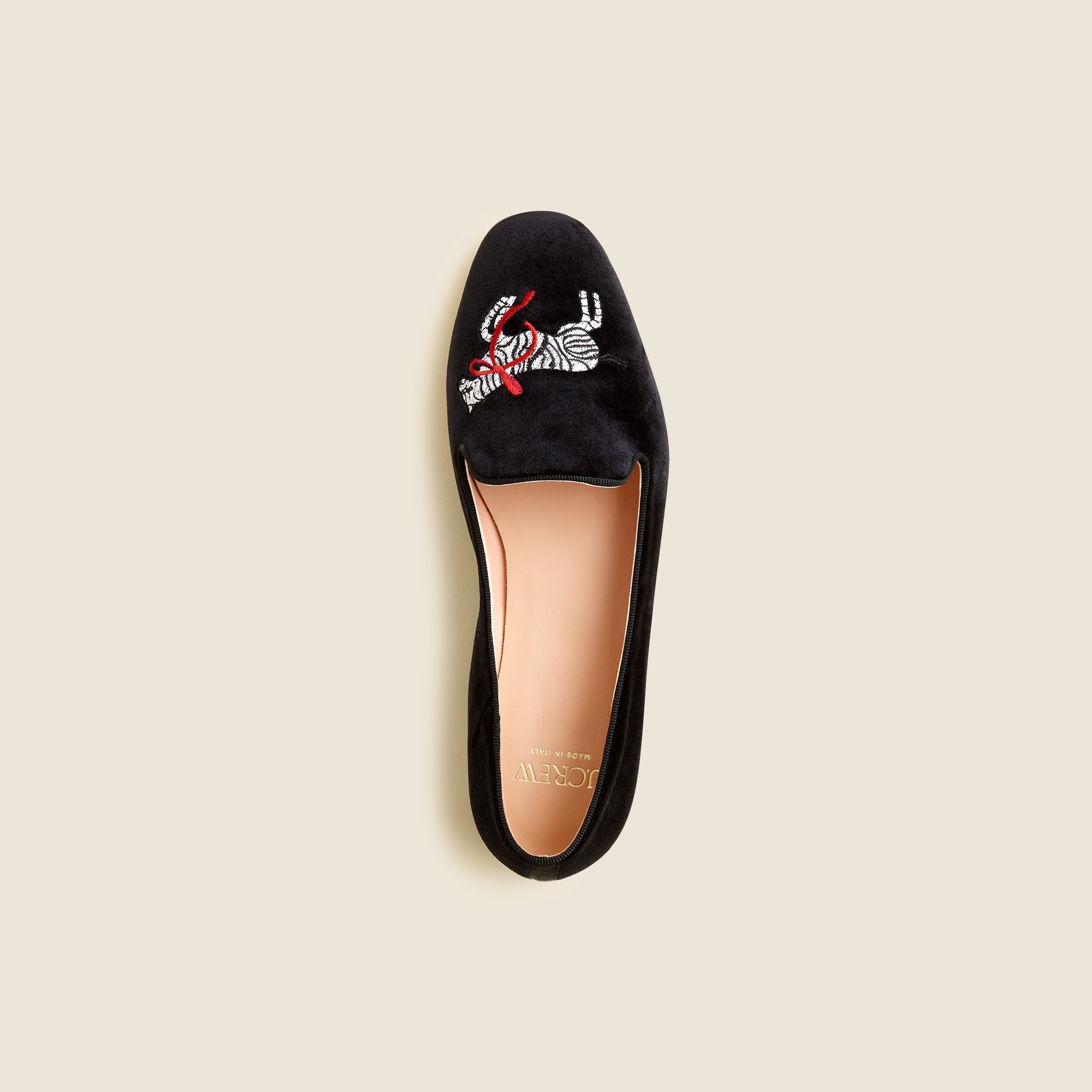Made-in-Italy smoking slippers in embroidered velvet