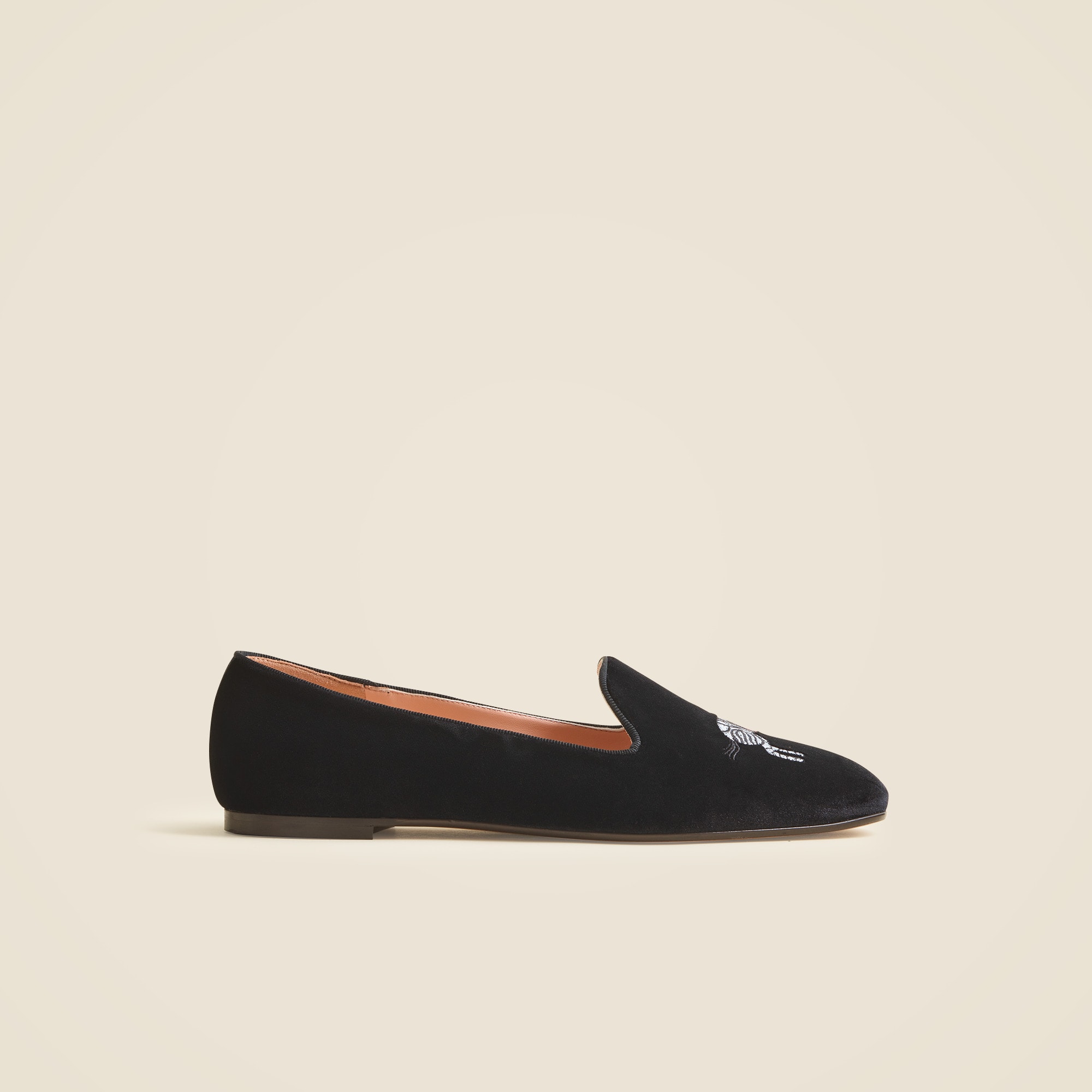 Made-in-Italy smoking slippers in embroidered velvet