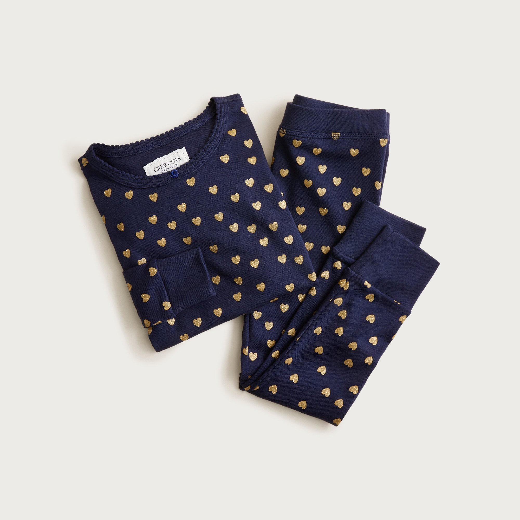  Kids' long-sleeve cotton pajama set in prints