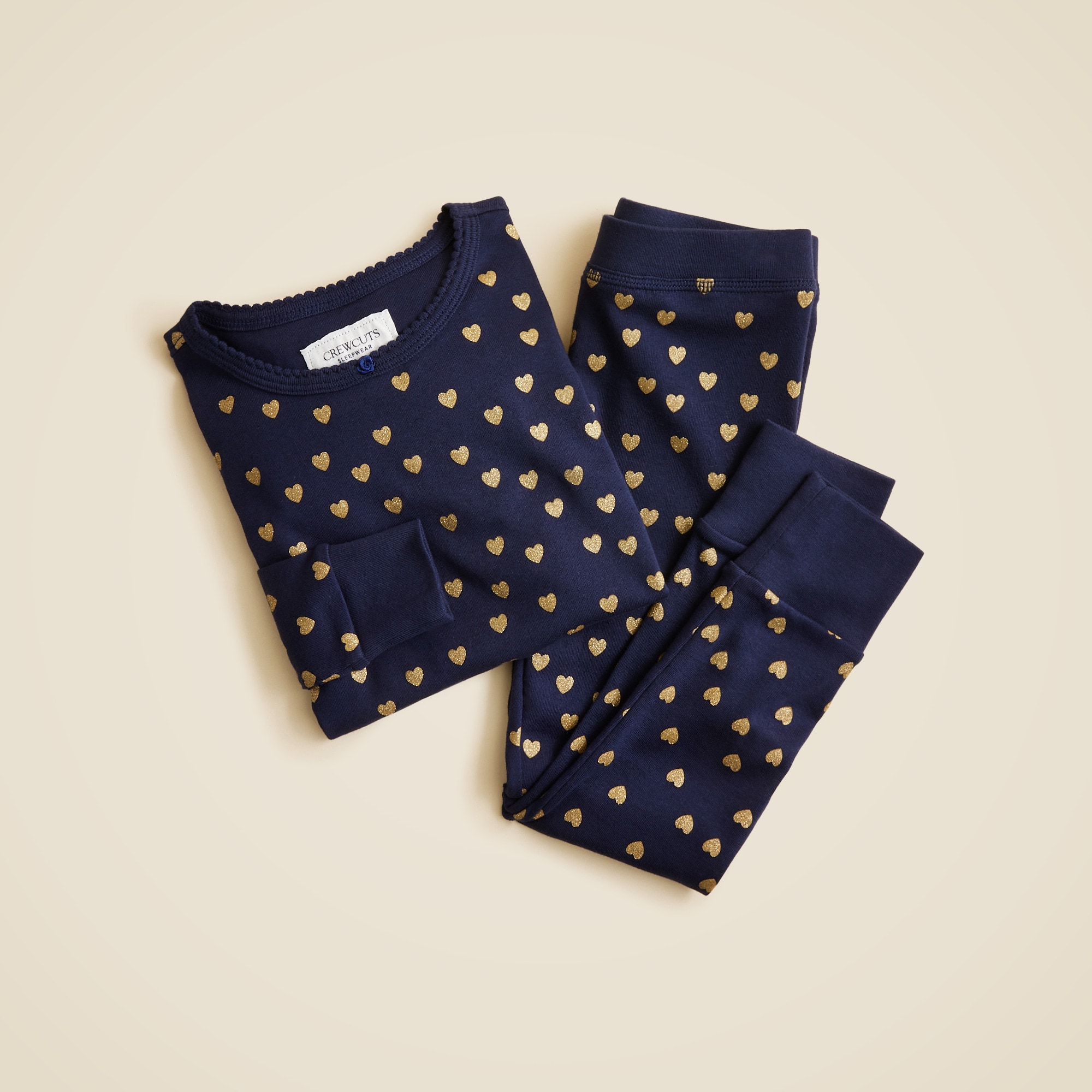 Kids' long-sleeve cotton pajama set in prints