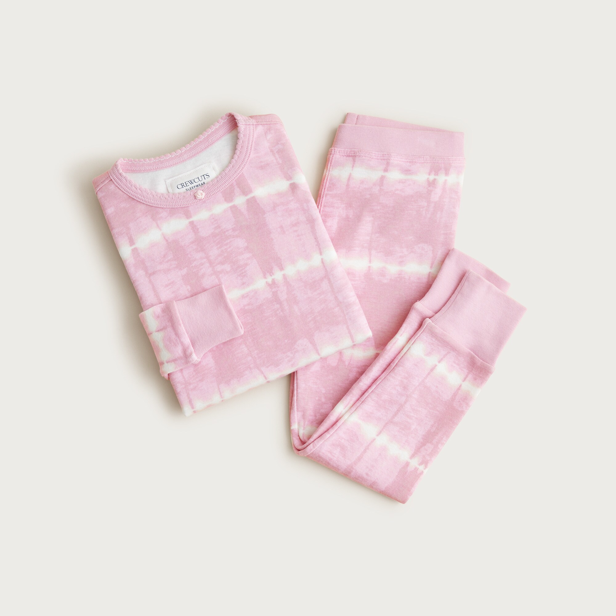  Kids' long-sleeve cotton pajama set in prints