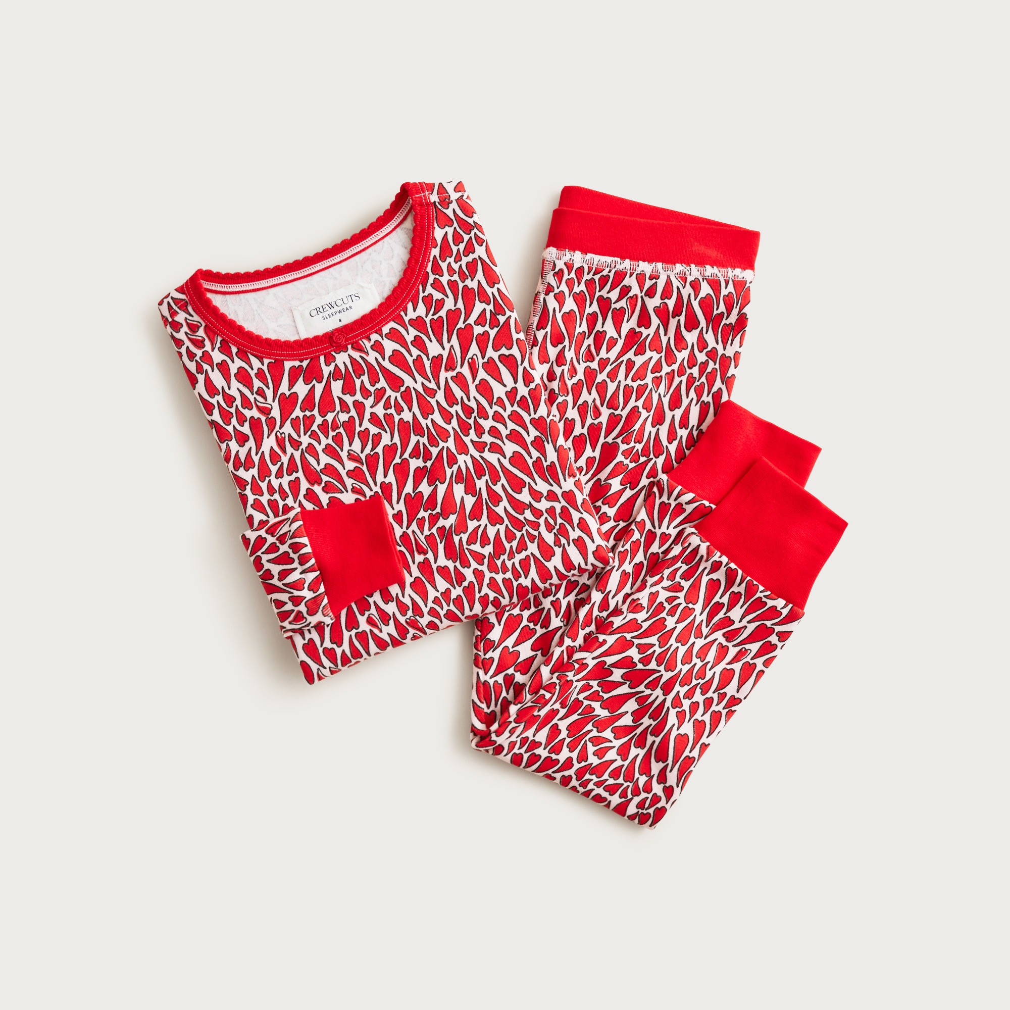 Kids' long-sleeve cotton pajama set in prints