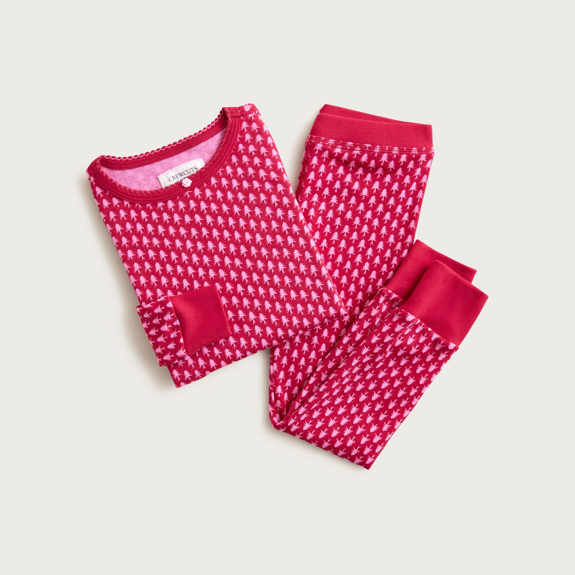 Kids' long-sleeve cotton pajama set in prints