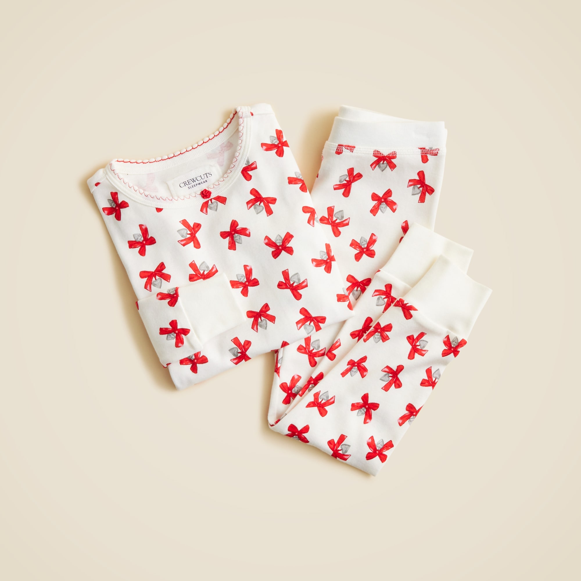 Kids' long-sleeve cotton pajama set in prints