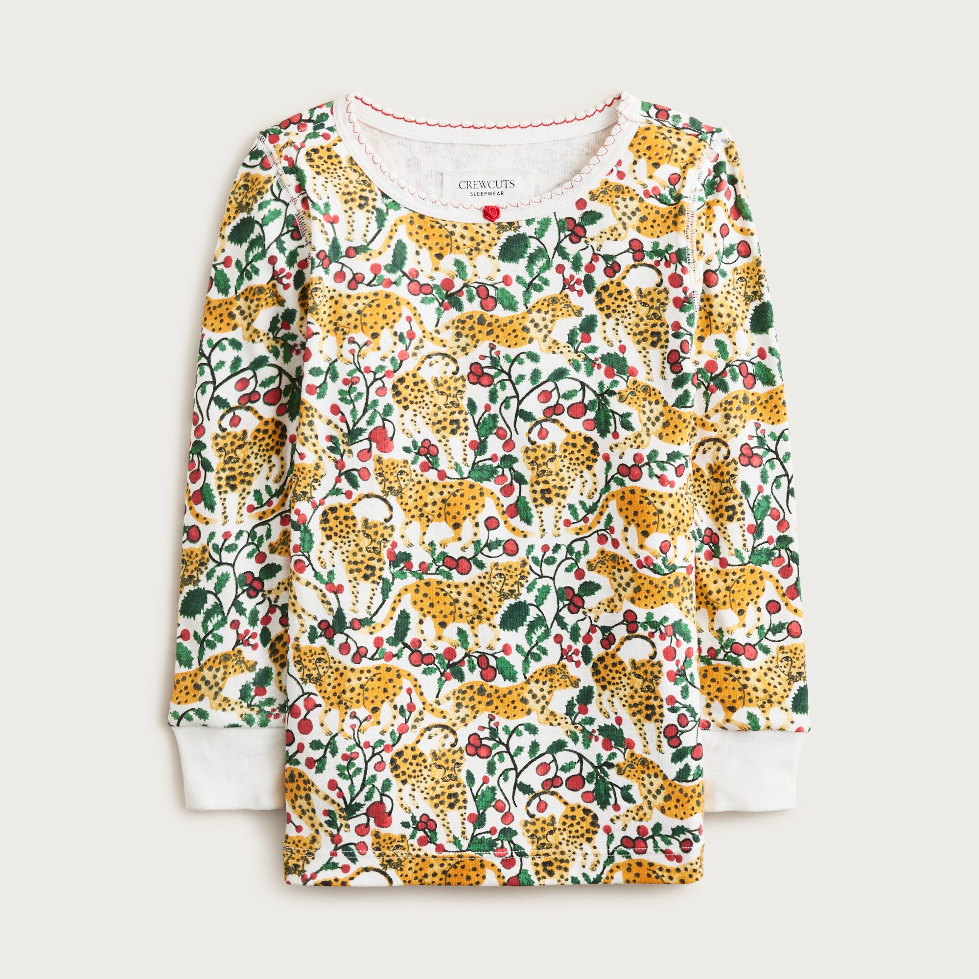 Kids' long-sleeve cotton pajama set in prints