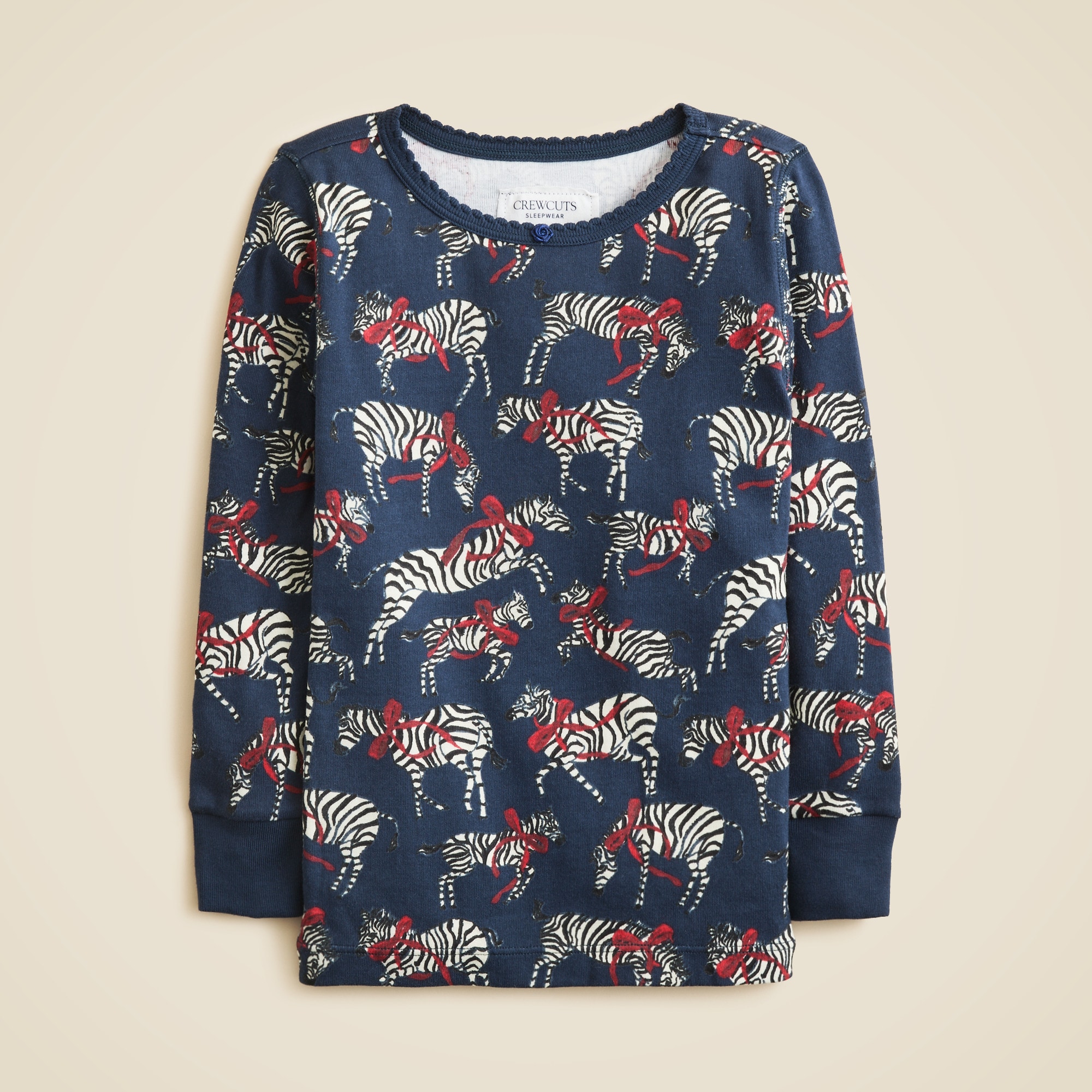 Kids' long-sleeve cotton pajama set in prints