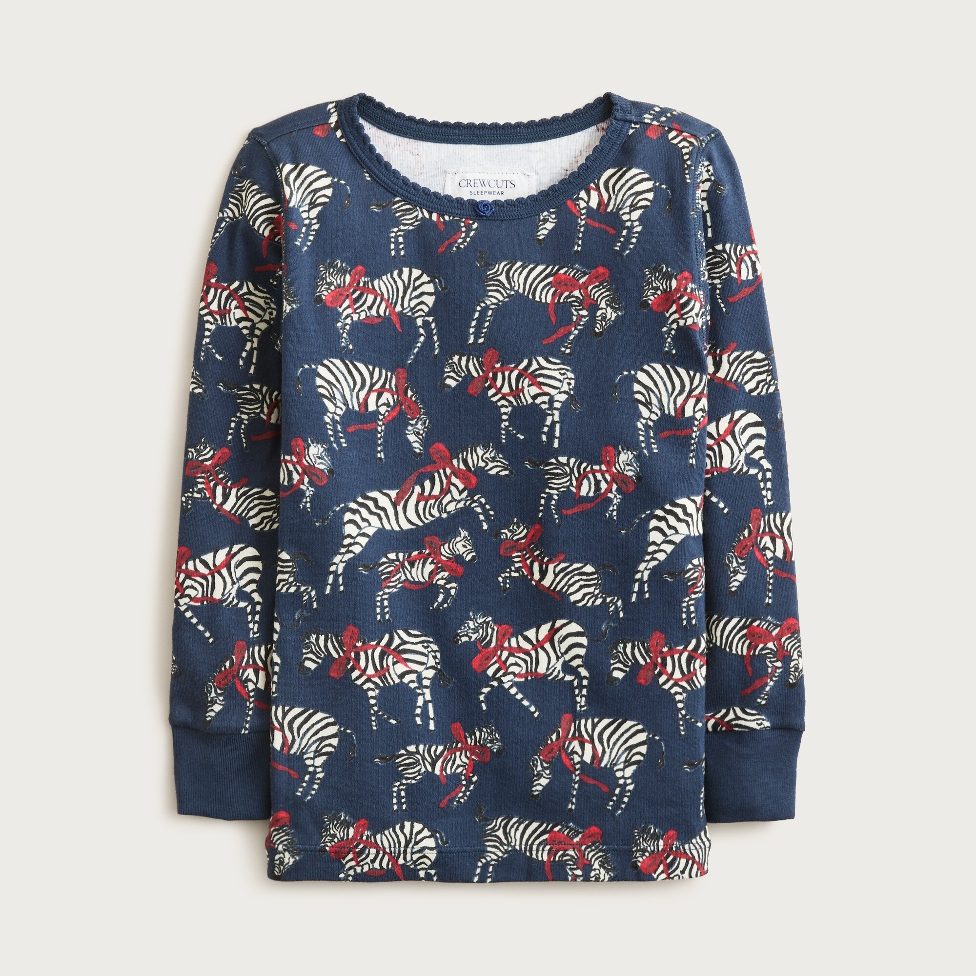Kids' long-sleeve cotton pajama set in prints