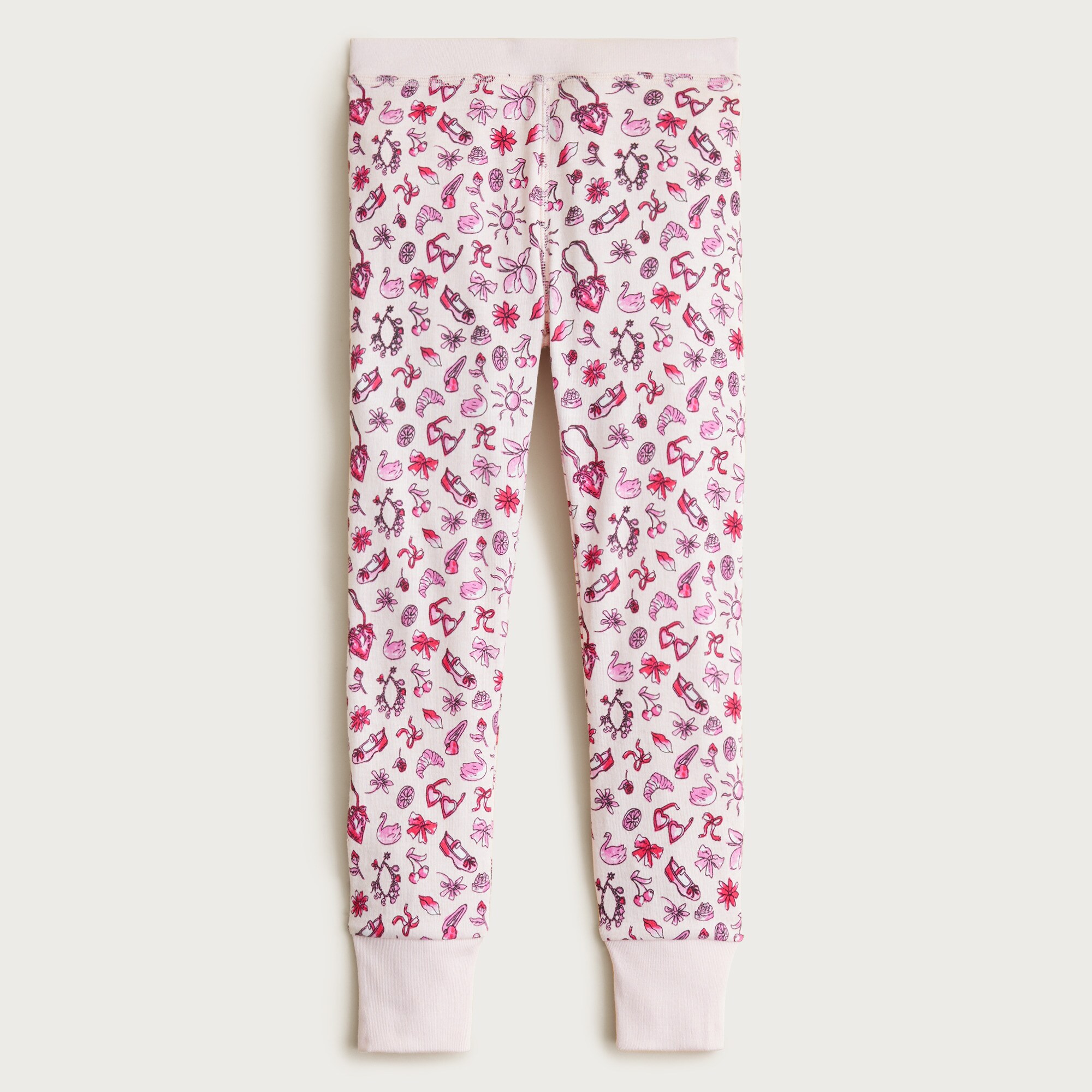 Kids' long-sleeve cotton pajama set in prints