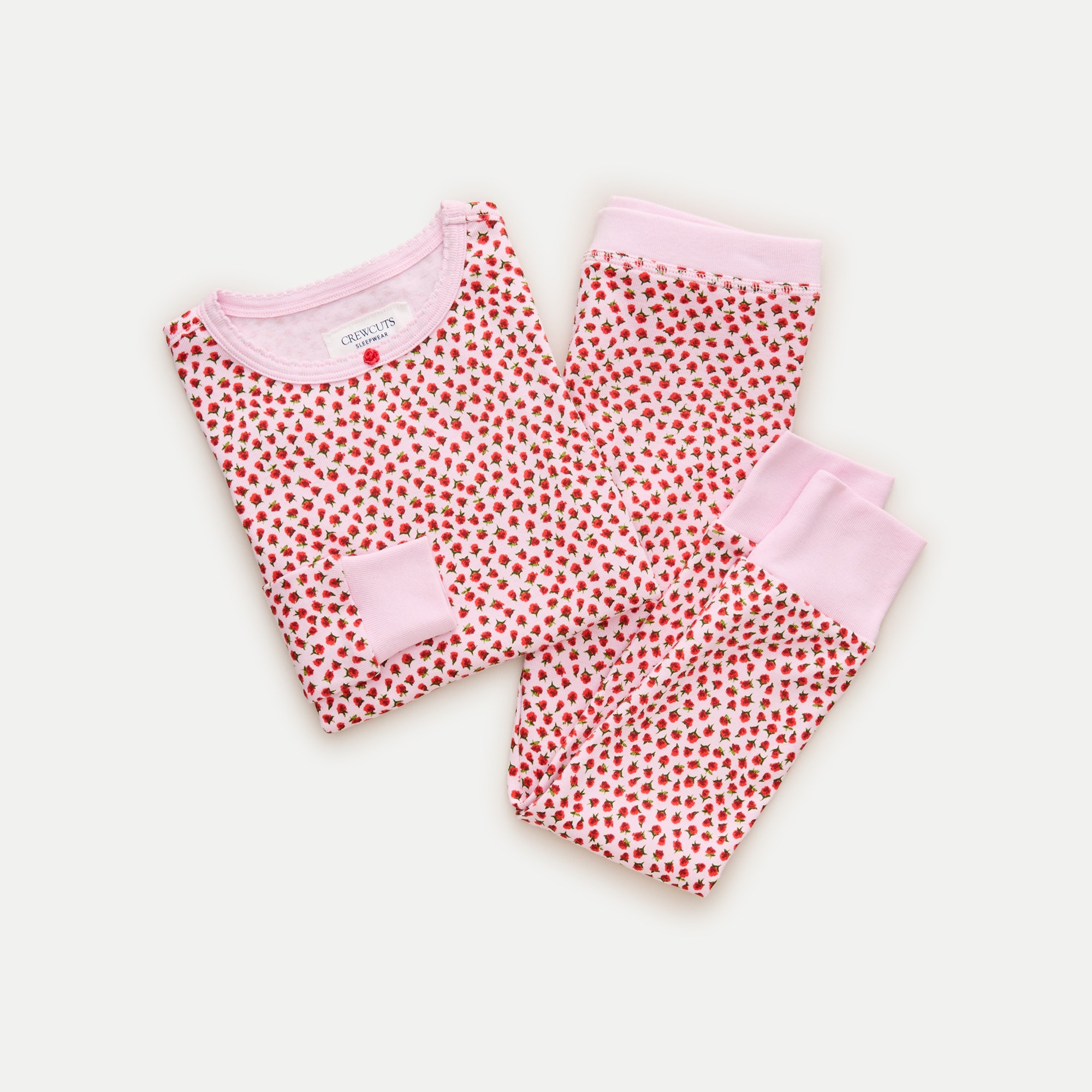 Kids' long-sleeve cotton pajama set in prints