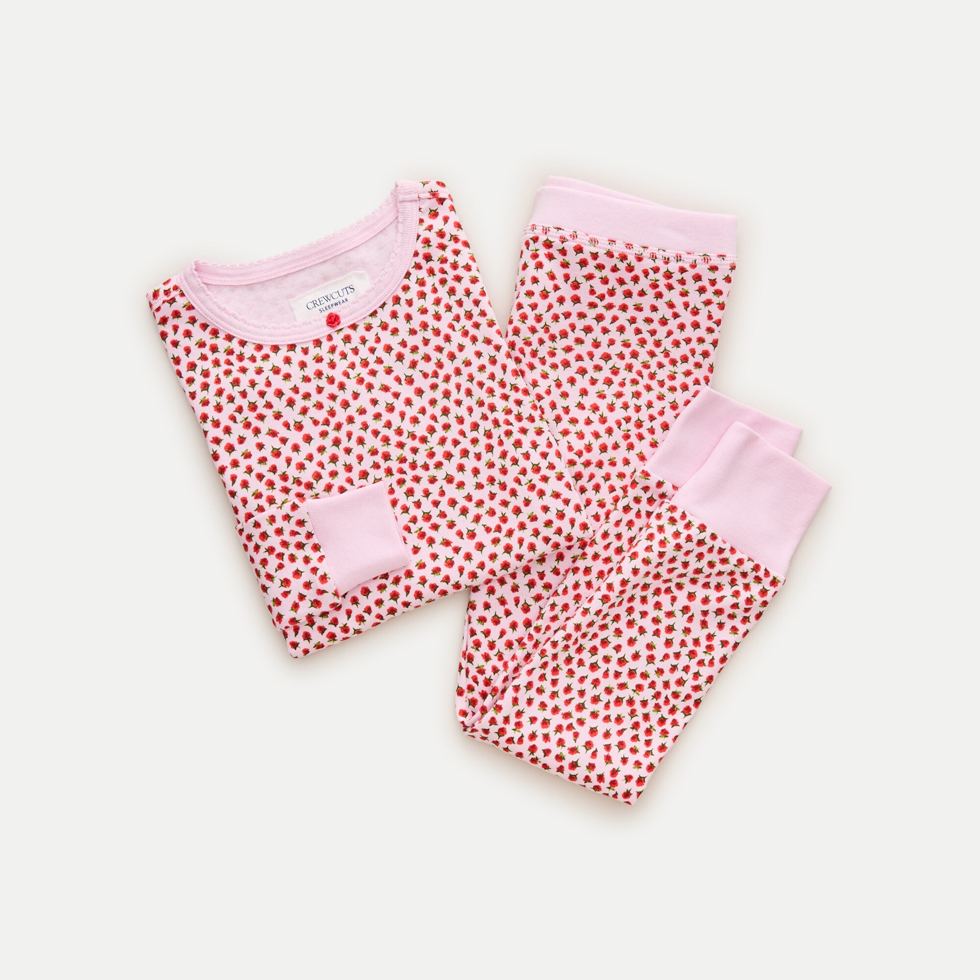 Kids' long-sleeve cotton pajama set in prints