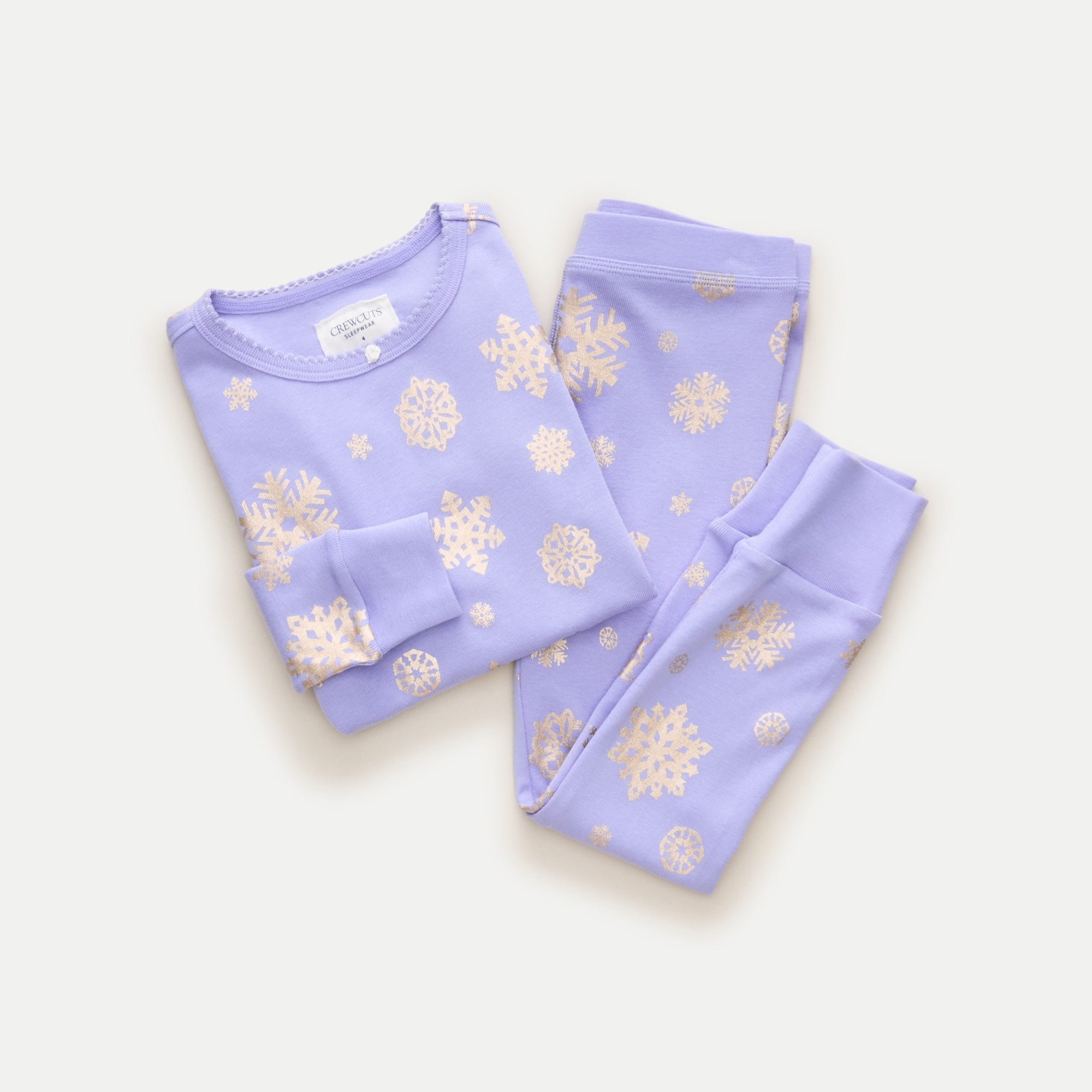 Kids' long-sleeve cotton pajama set in prints
