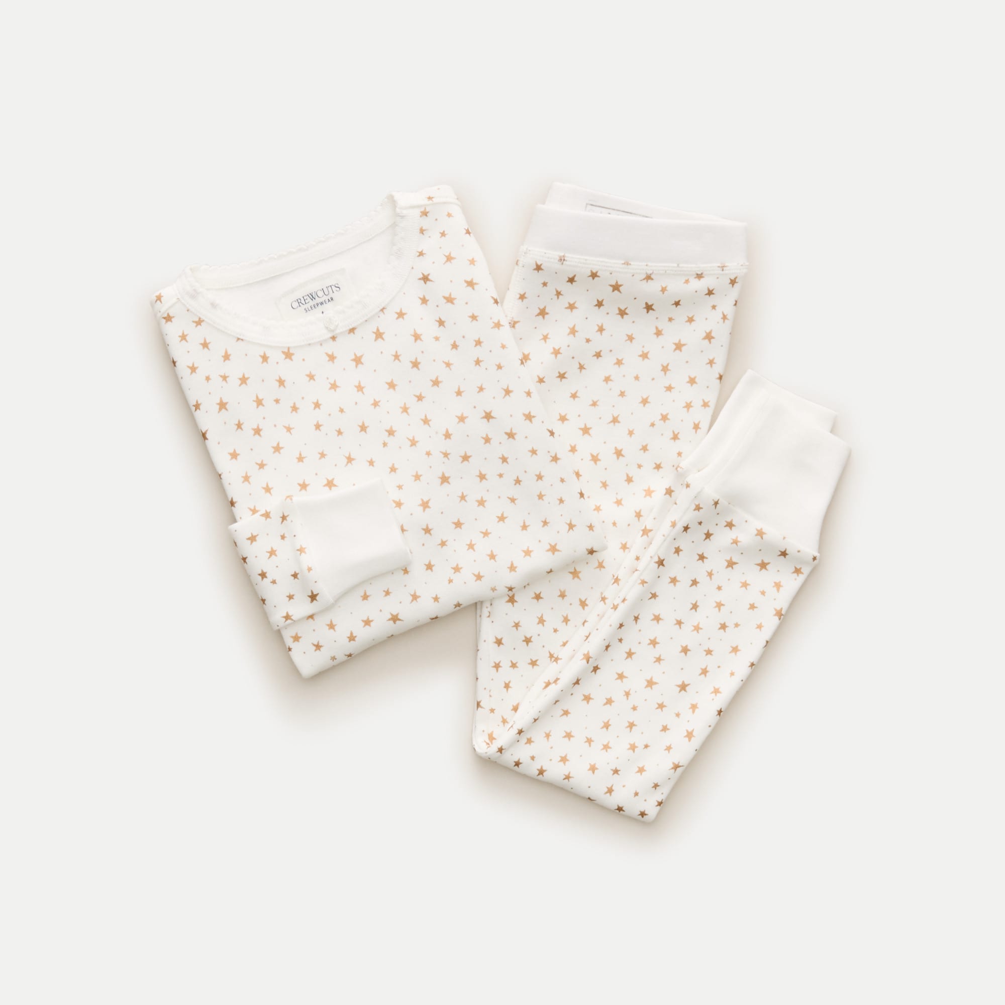 Kids' long-sleeve cotton pajama set in prints