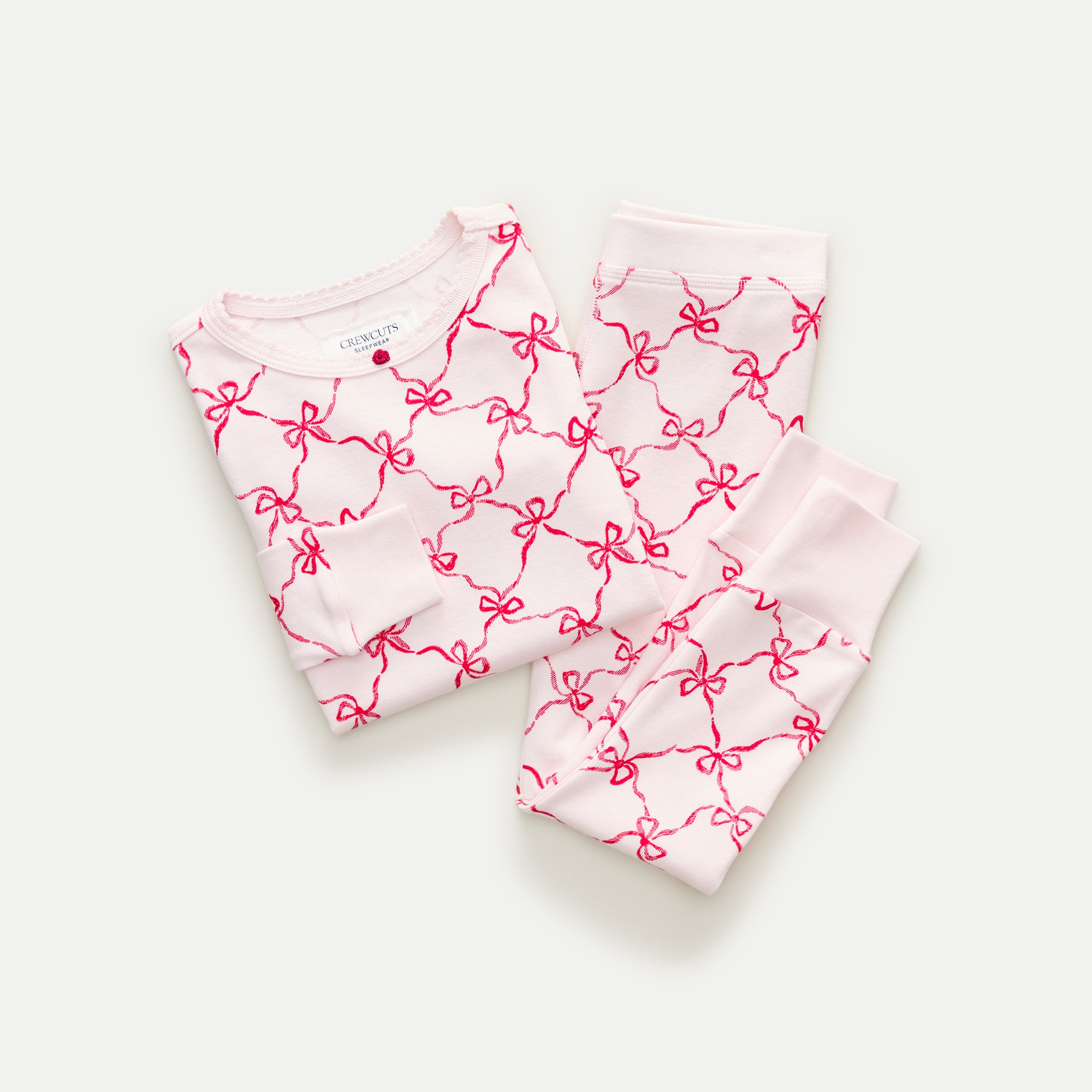 Kids' long-sleeve cotton pajama set in prints