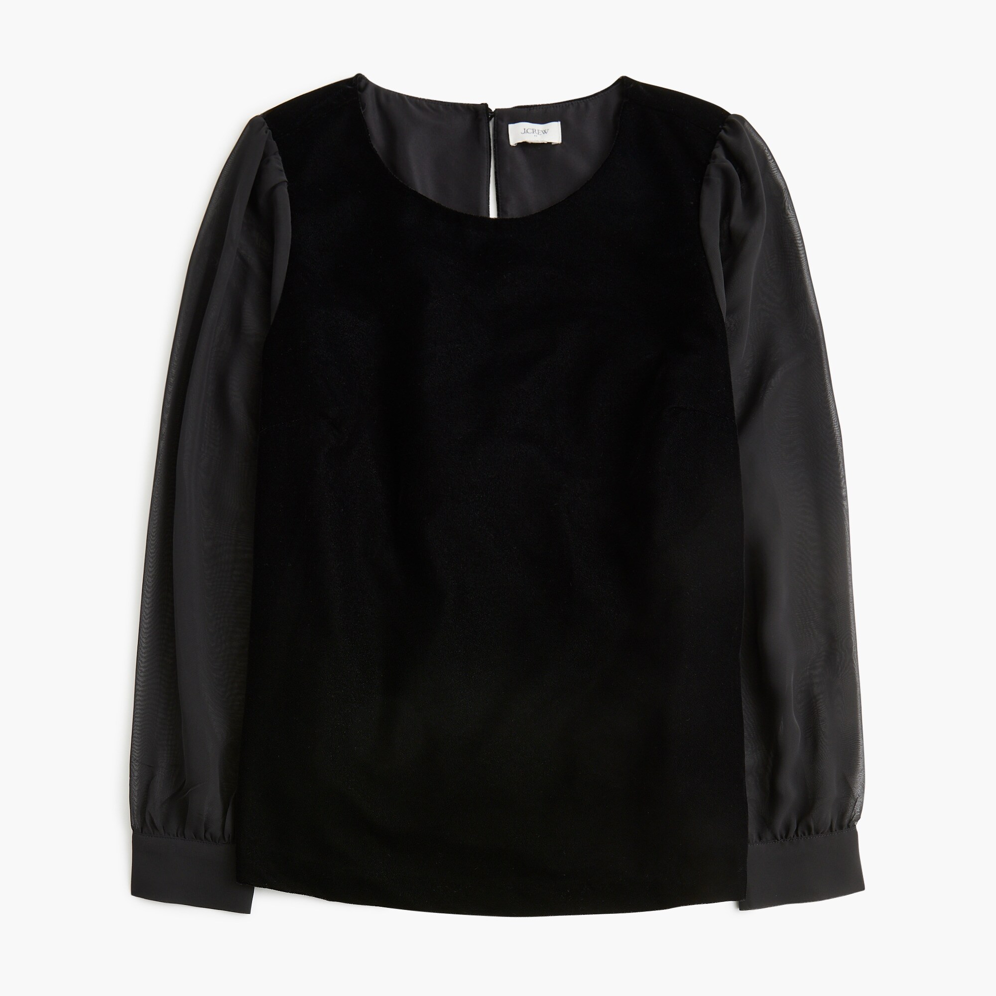 Velvet puff-sleeve top