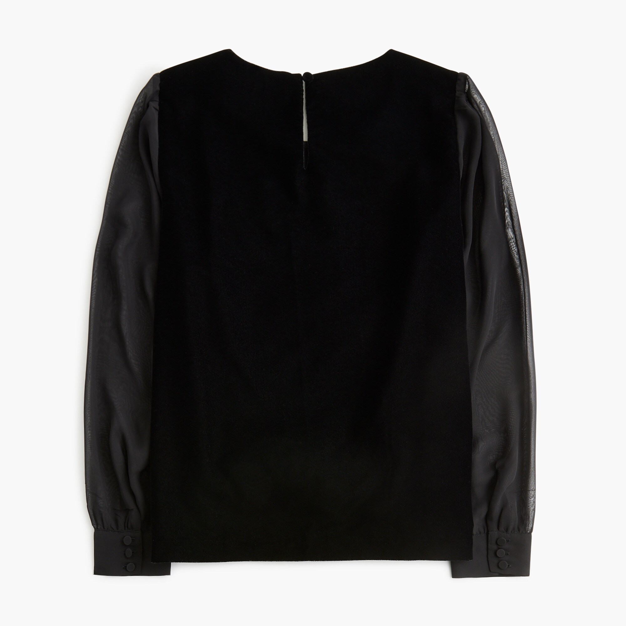 Velvet puff-sleeve top