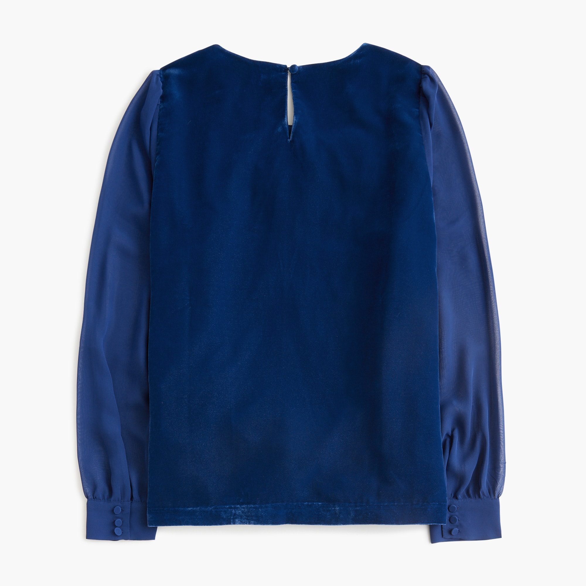 Velvet puff-sleeve top