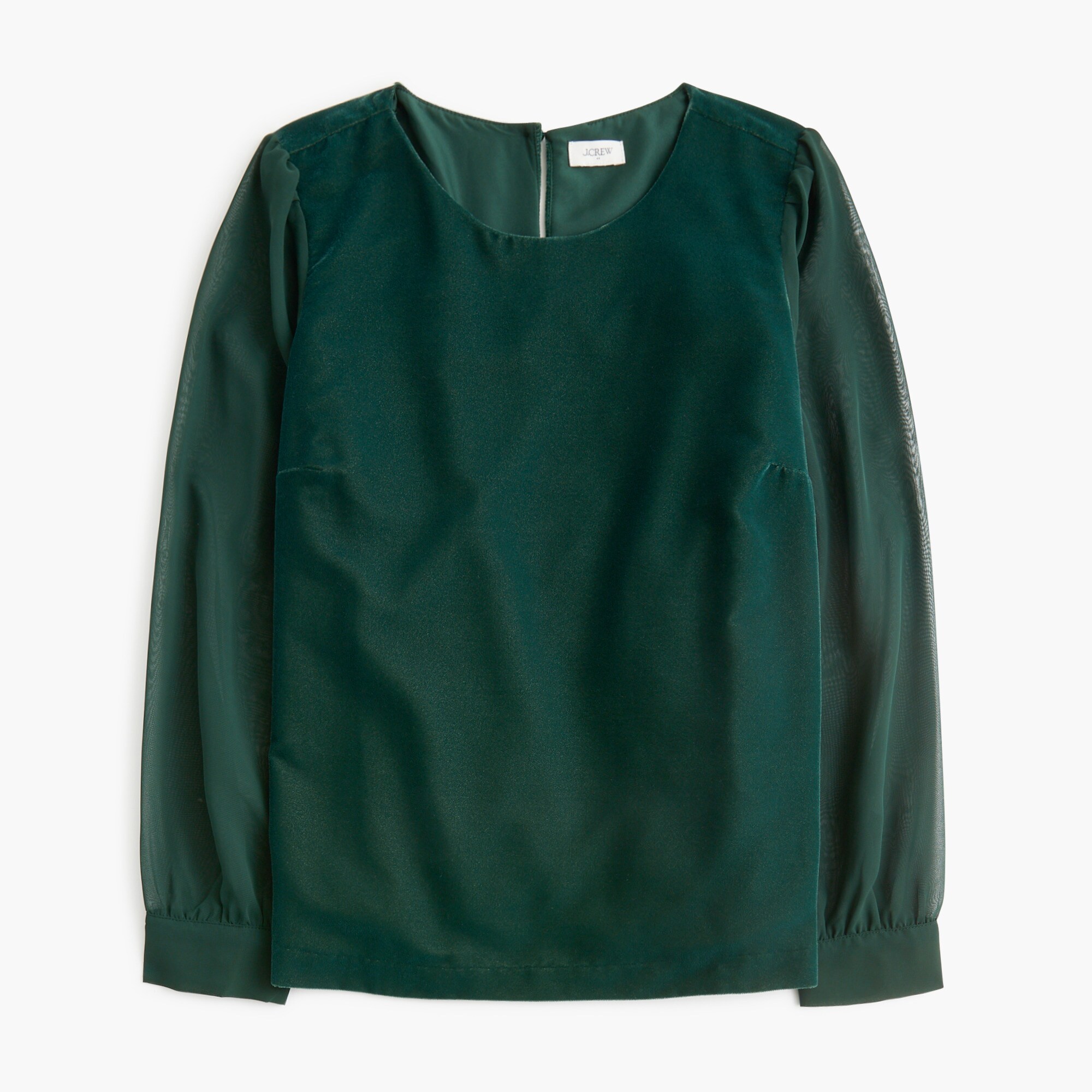  Velvet puff-sleeve top