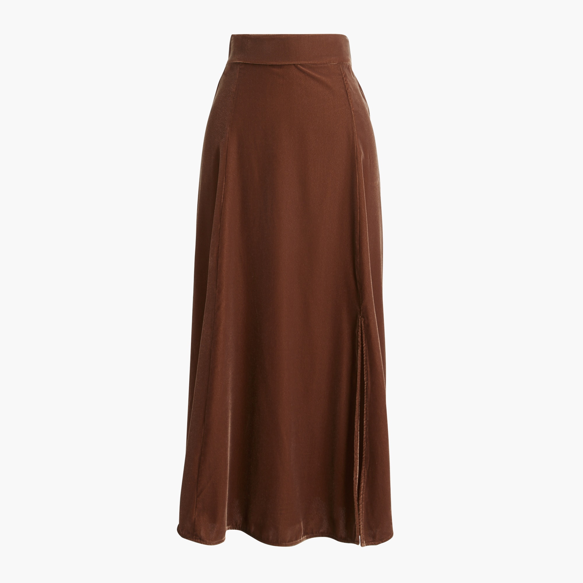  Velvet pull-on midi skirt