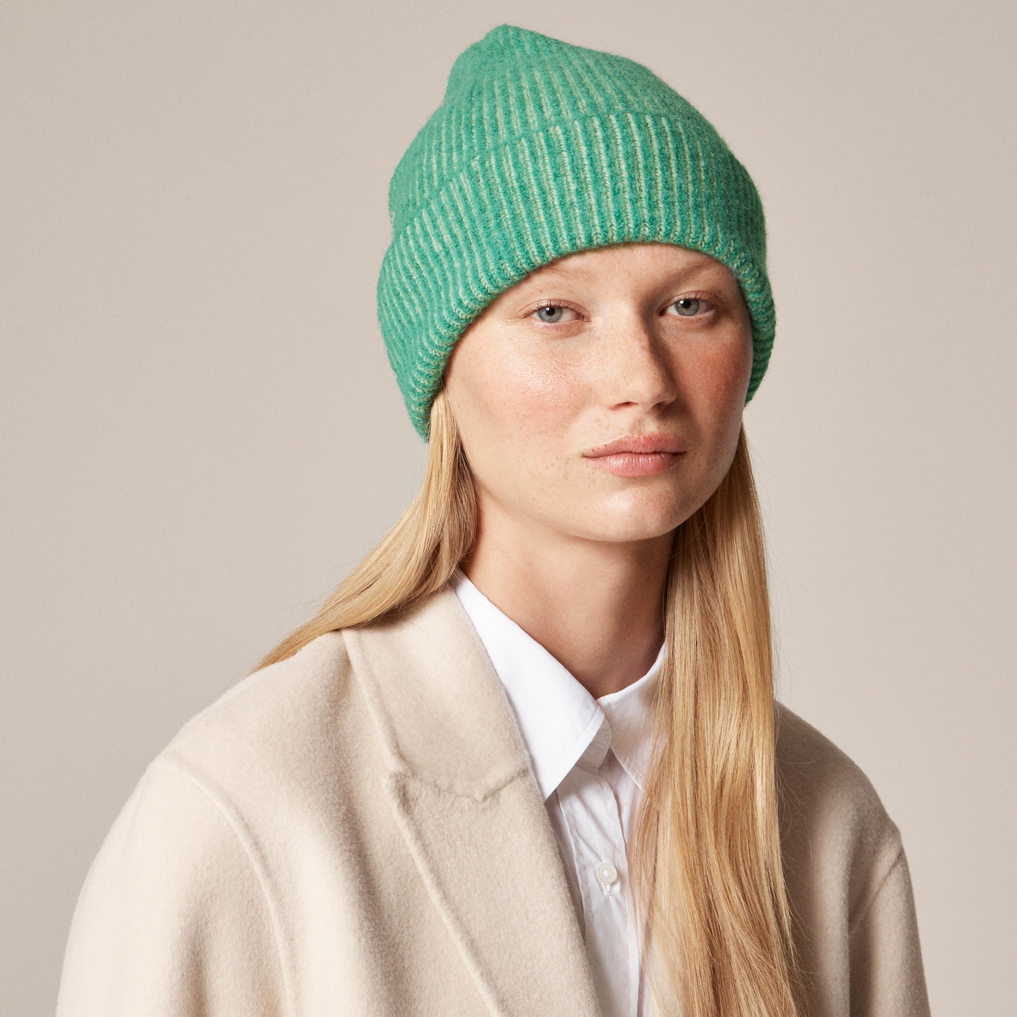 womens Plaited beanie in Supersoft yarn